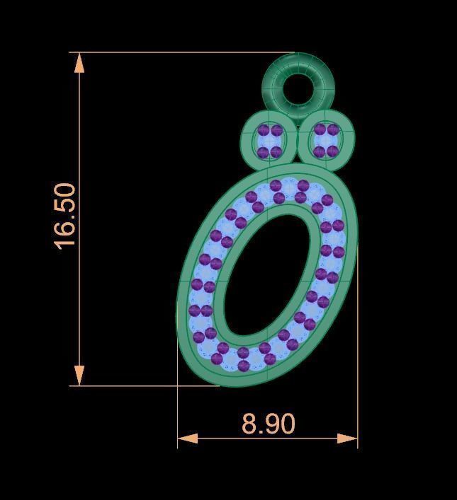O Letter Alphabet Pendant 3D print model_1