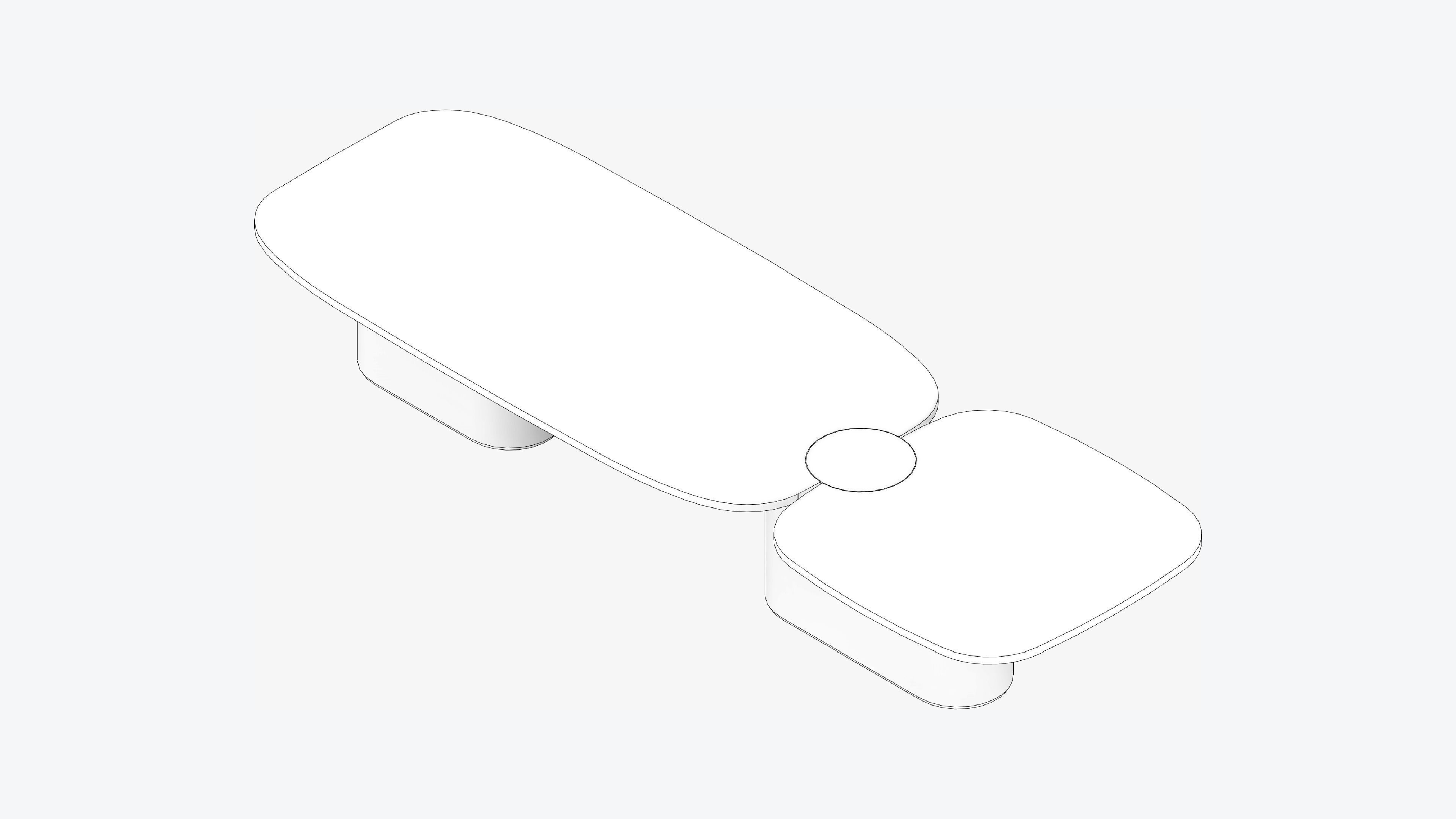 Table - Meeting - Simplicity - Office - Dual - Medium Low-poly 3D model_2