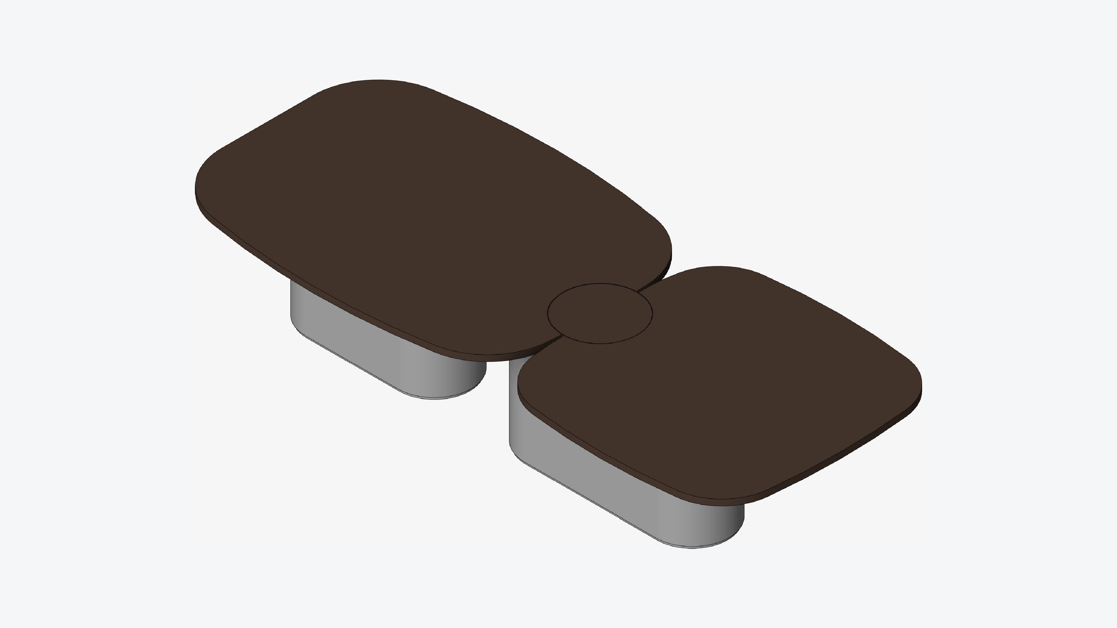 Table - Meeting - Simplicity - Office - Dual - Small Low-poly 3D model_1