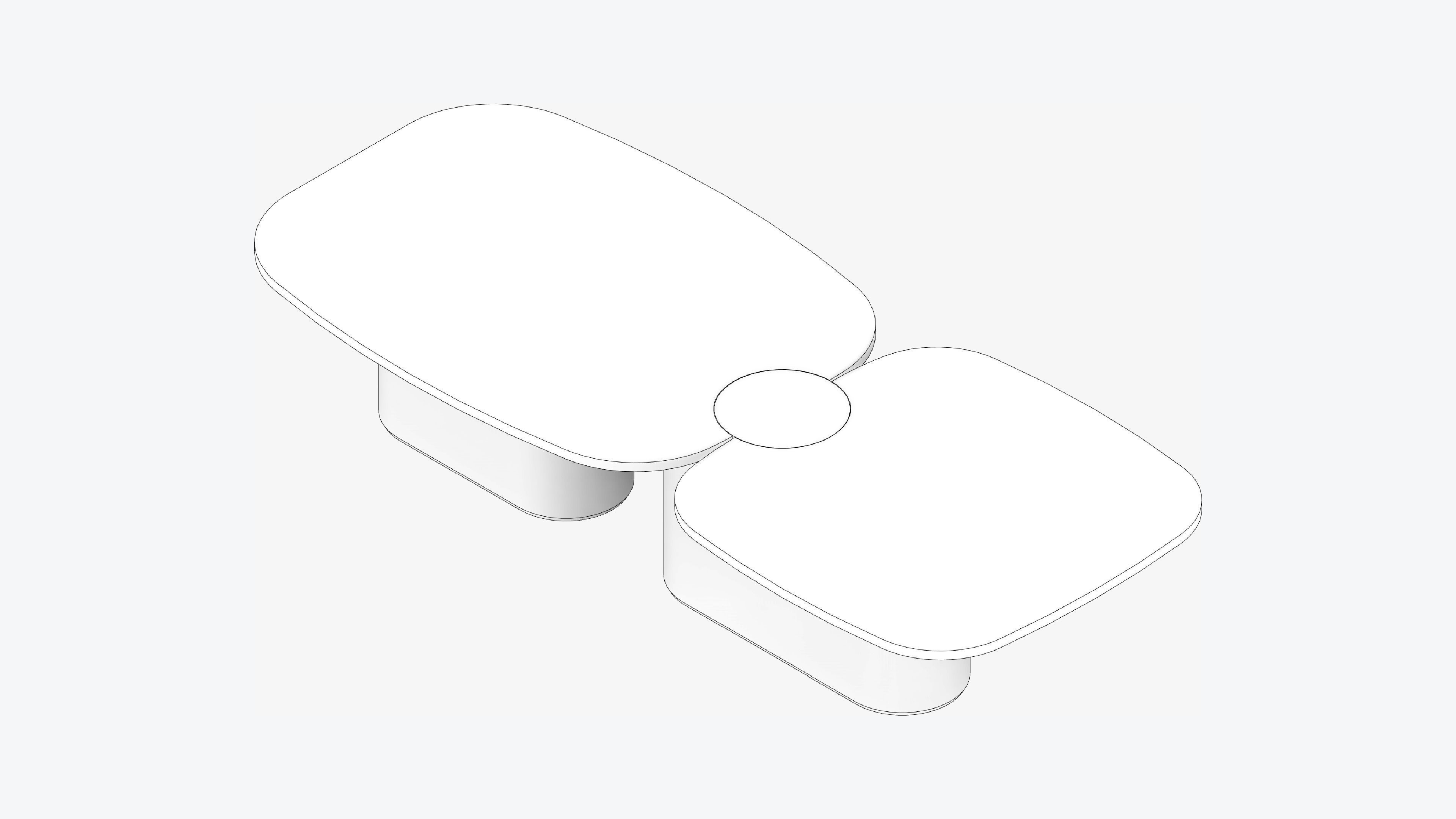 Table - Meeting - Simplicity - Office - Dual - Small Low-poly 3D model_2