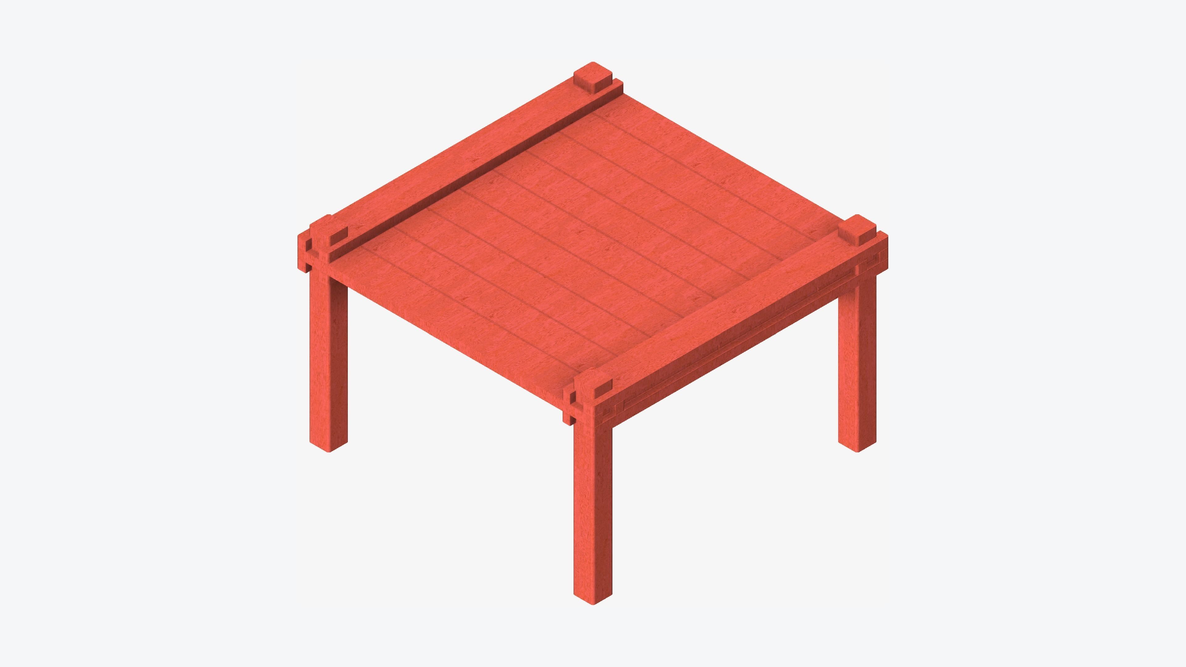 Table - Occasional - Contemporary - Fire Low-poly 3D model_6