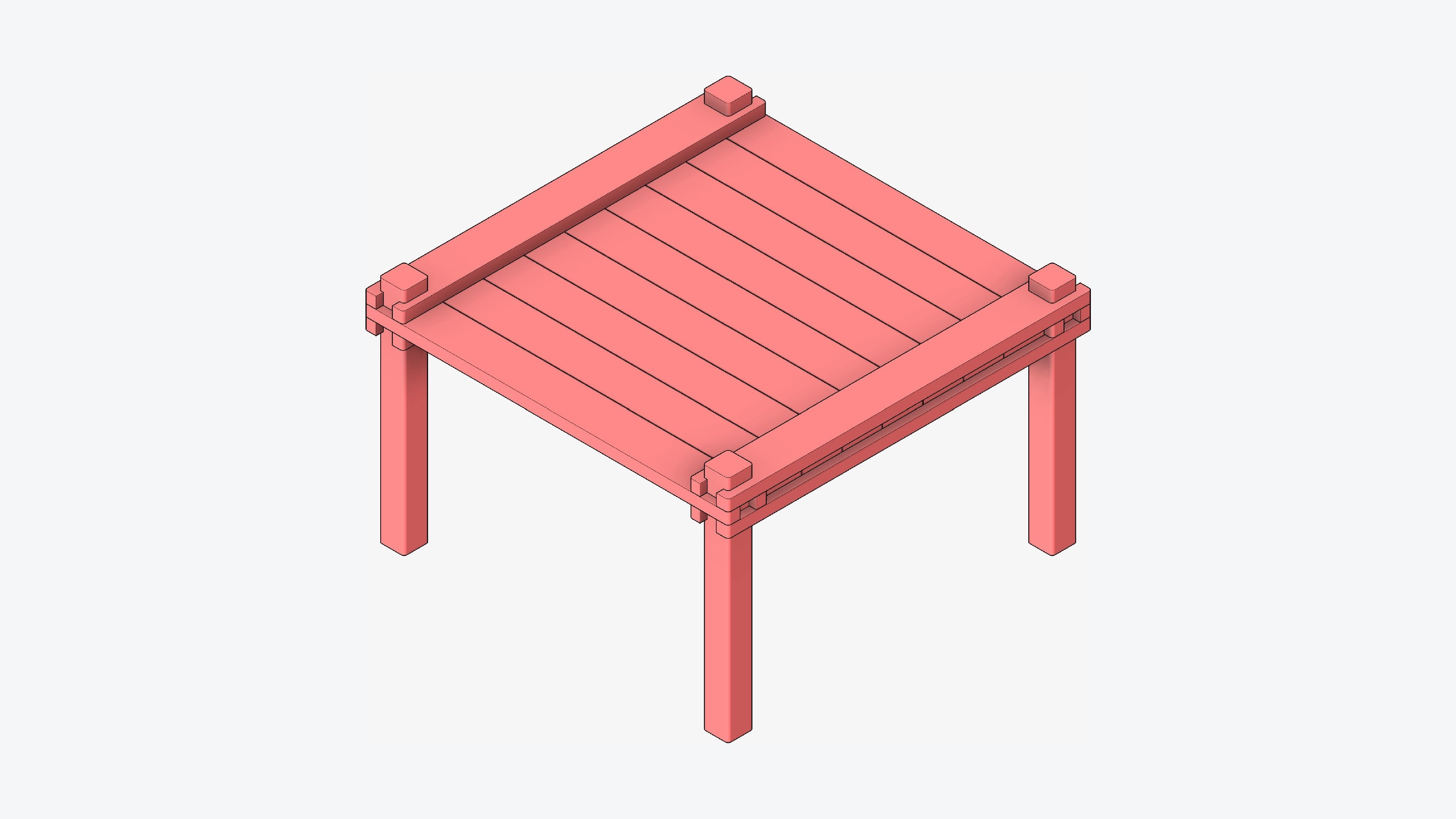 Table - Occasional - Contemporary - Fire Low-poly 3D model_1