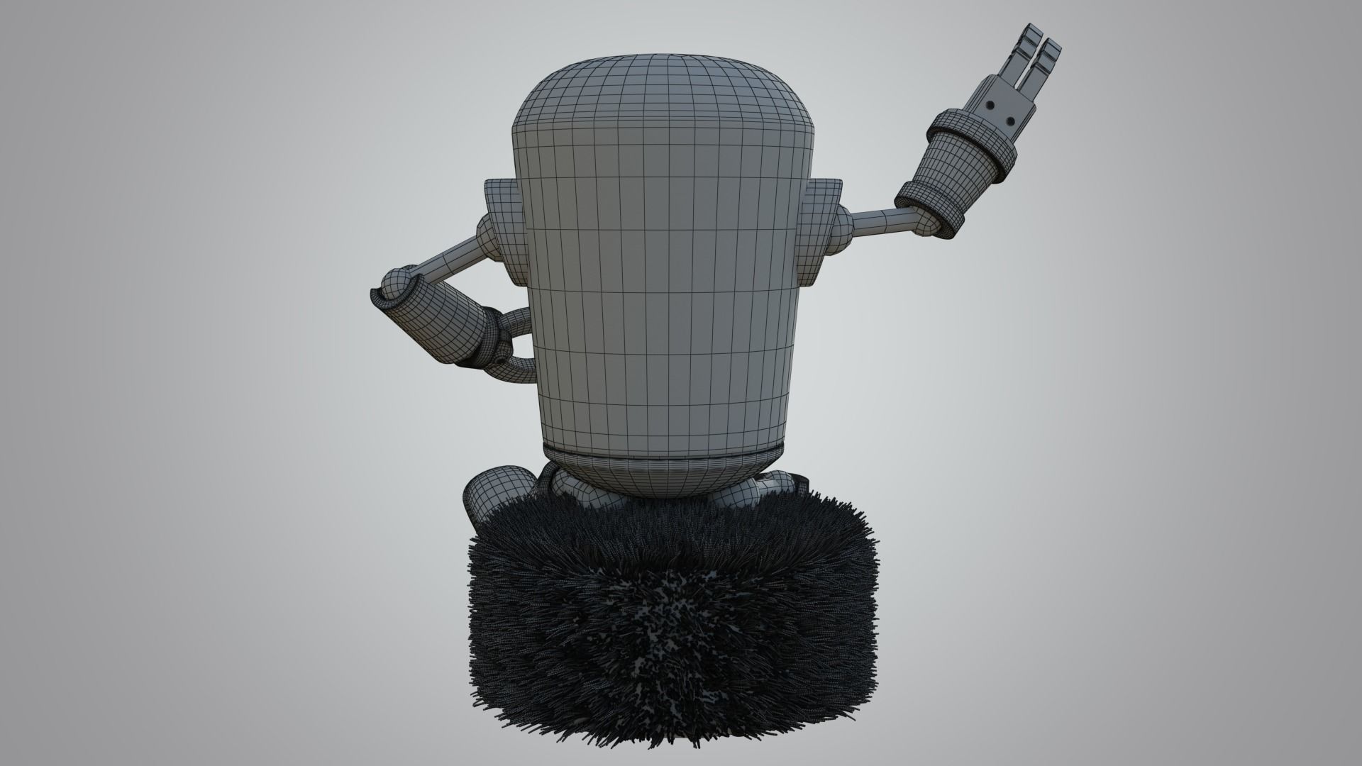 robot orange with gun 3D model_6