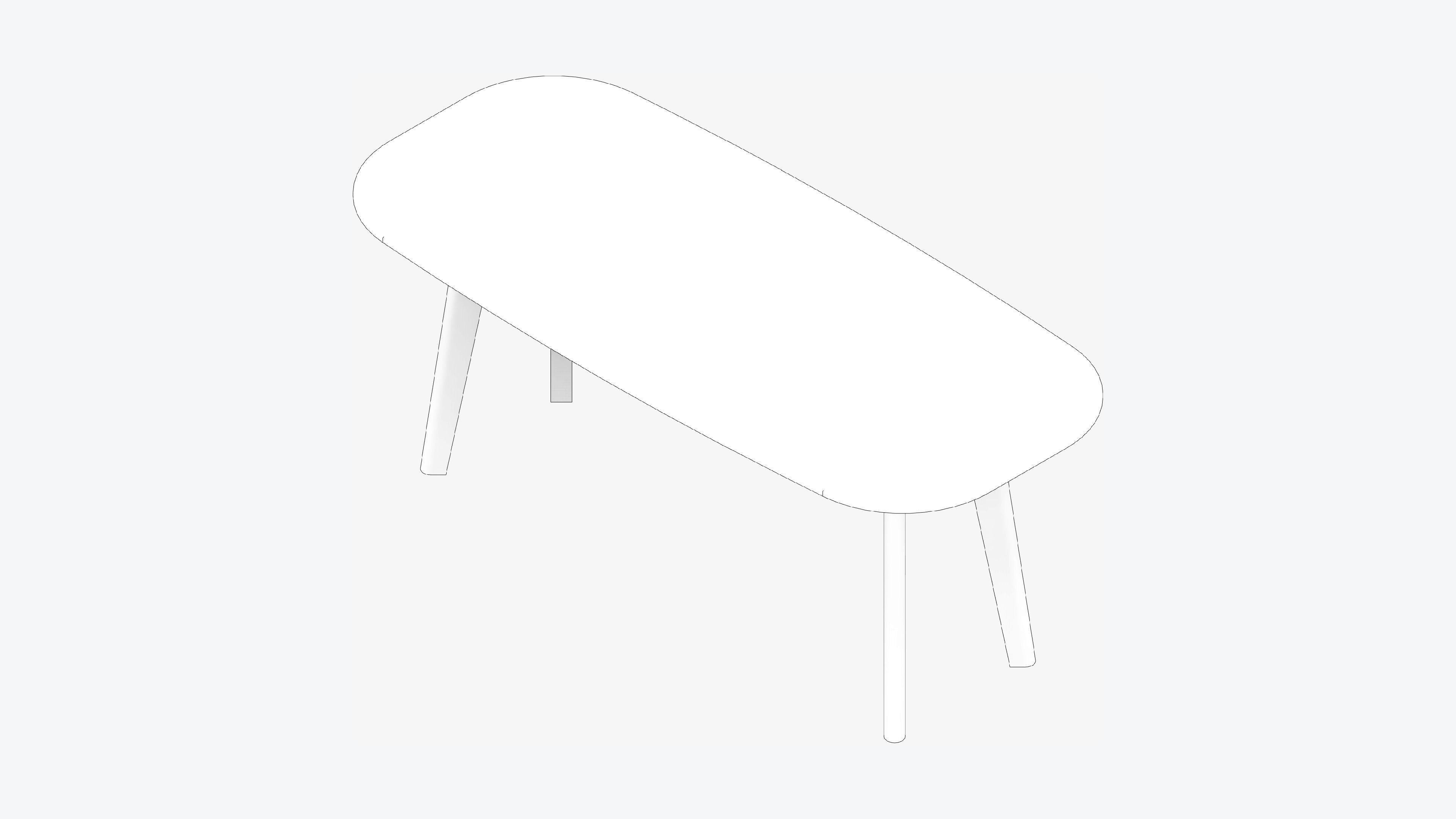 Table - Occasional - Simplicity - Rectangle - Small Low-poly 3D model_2