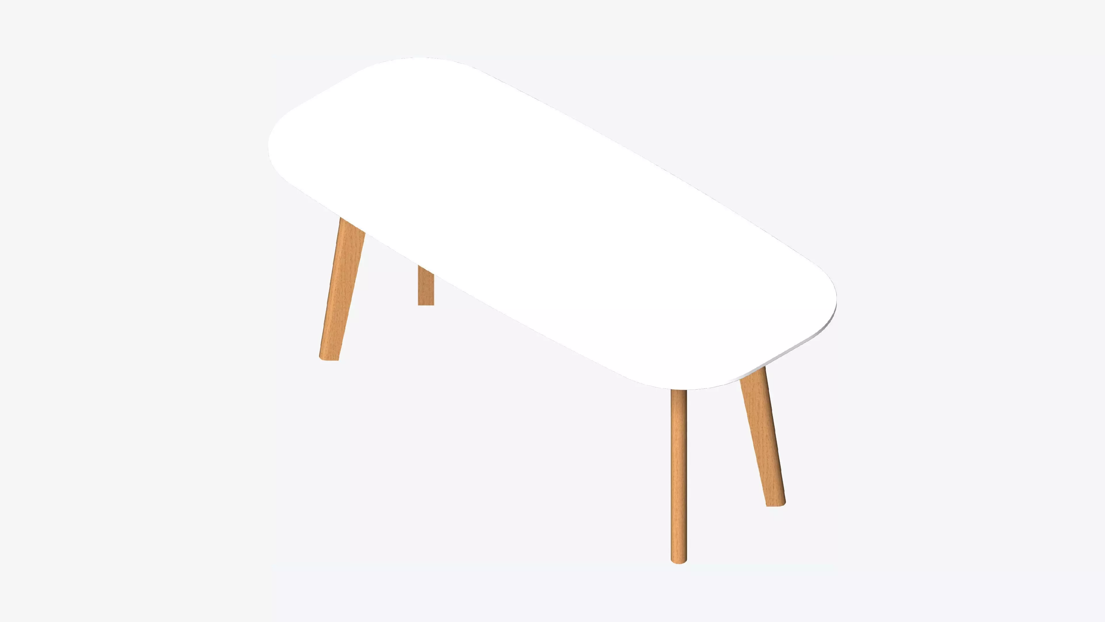 Table - Occasional - Simplicity - Rectangle - Small Low-poly 3D model_0
