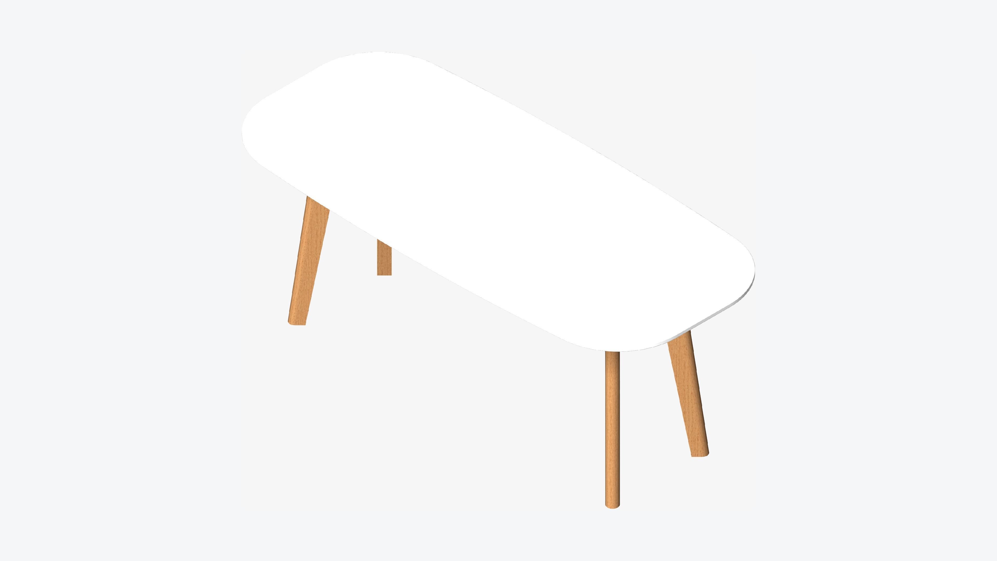Table - Occasional - Simplicity - Rectangle - Small Low-poly 3D model_6
