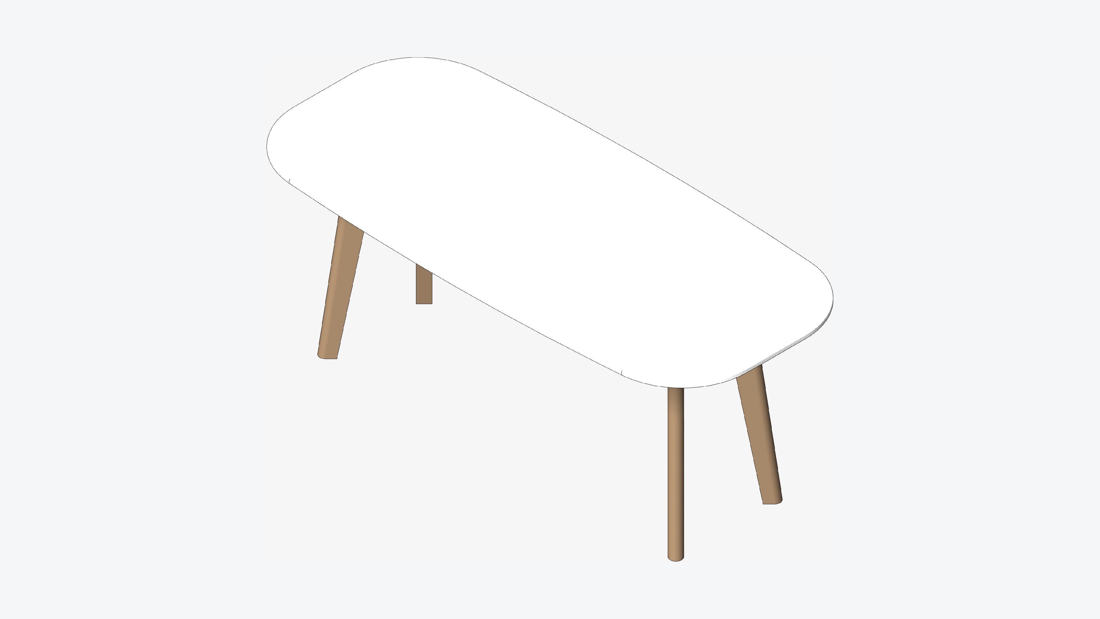 Table - Occasional - Simplicity - Rectangle - Small Low-poly 3D model_1