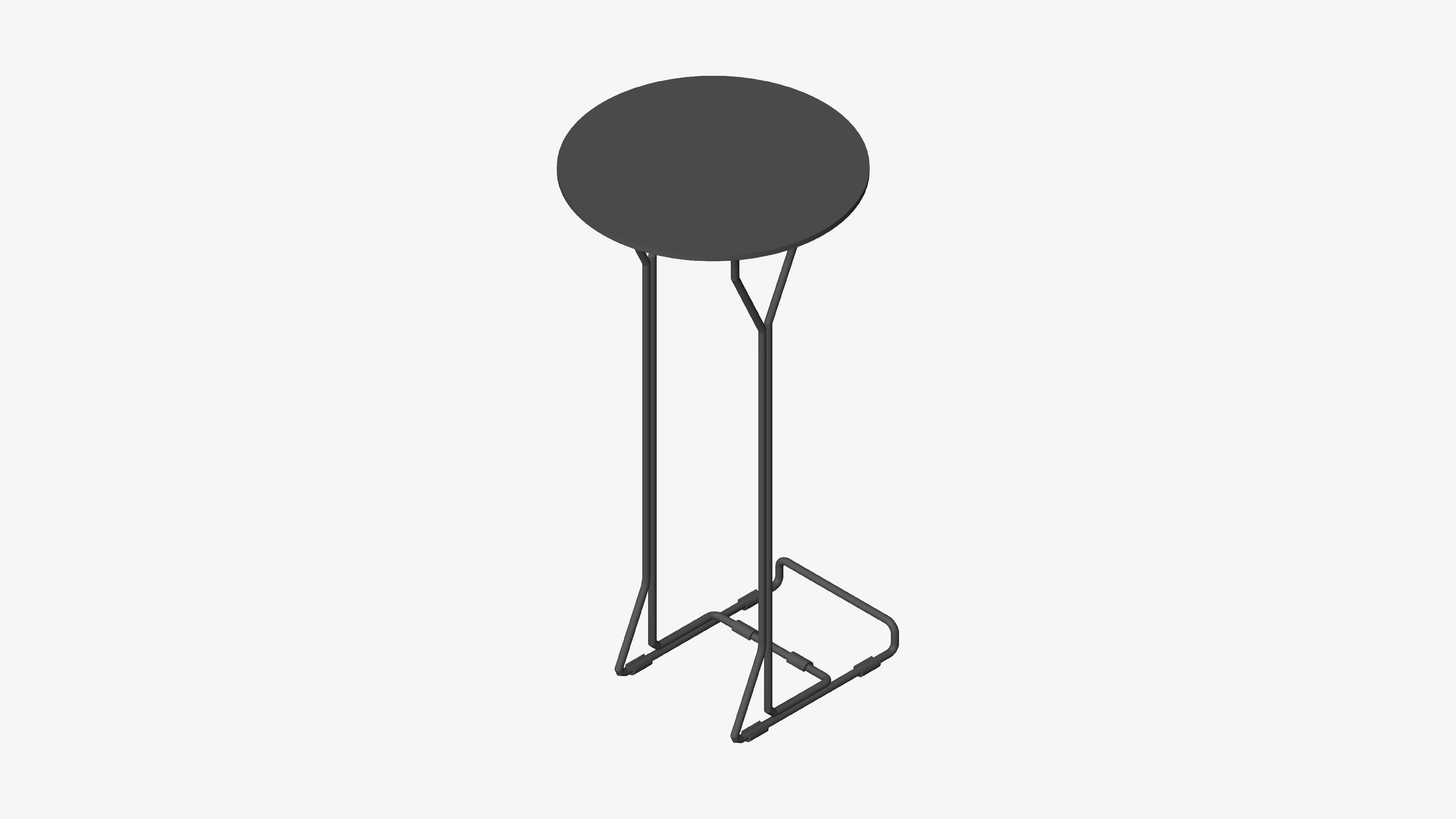 Table - Occasional - Simplicity - Round - Metal Low-poly 3D model_6