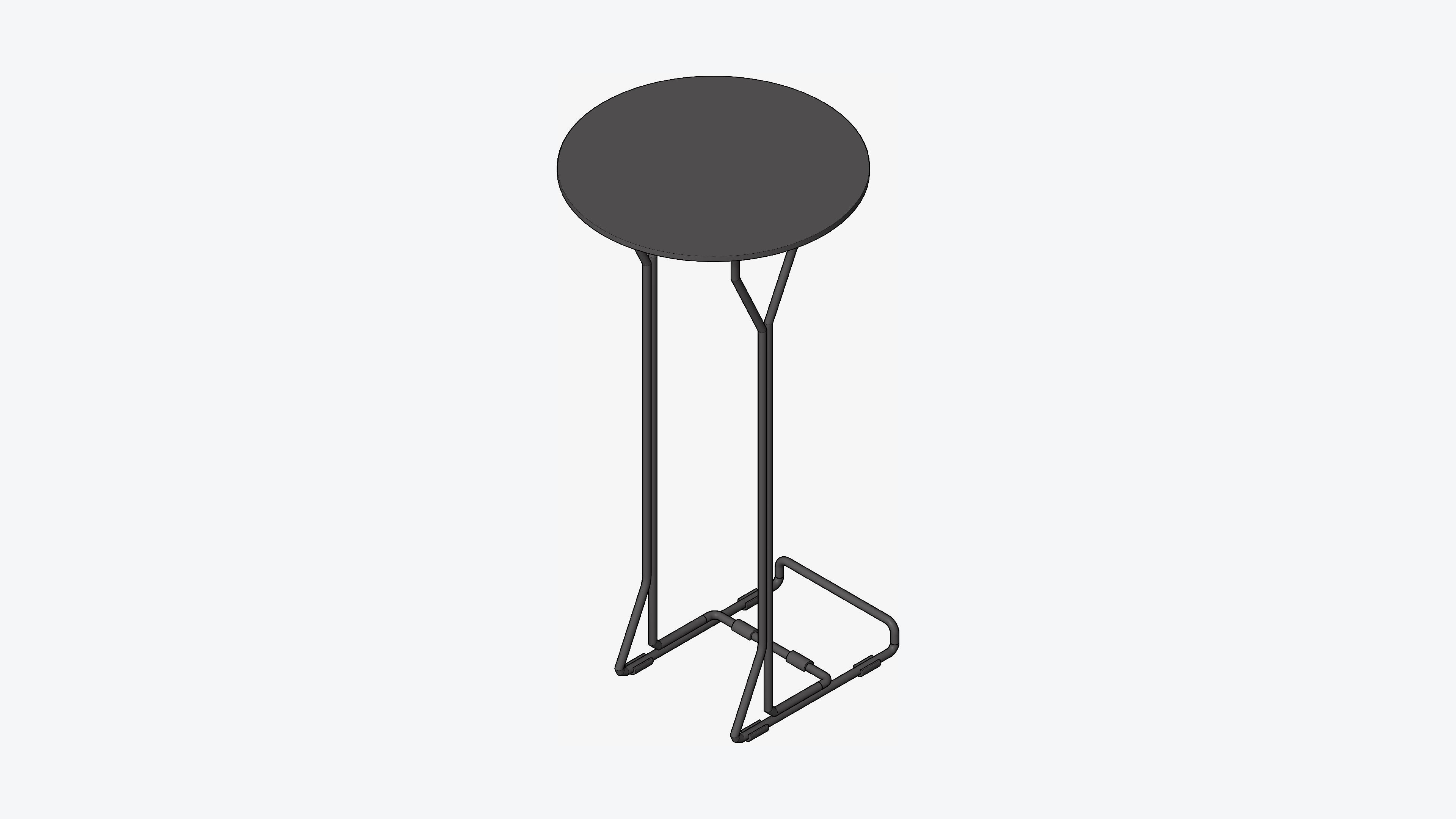 Table - Occasional - Simplicity - Round - Metal Low-poly 3D model_1