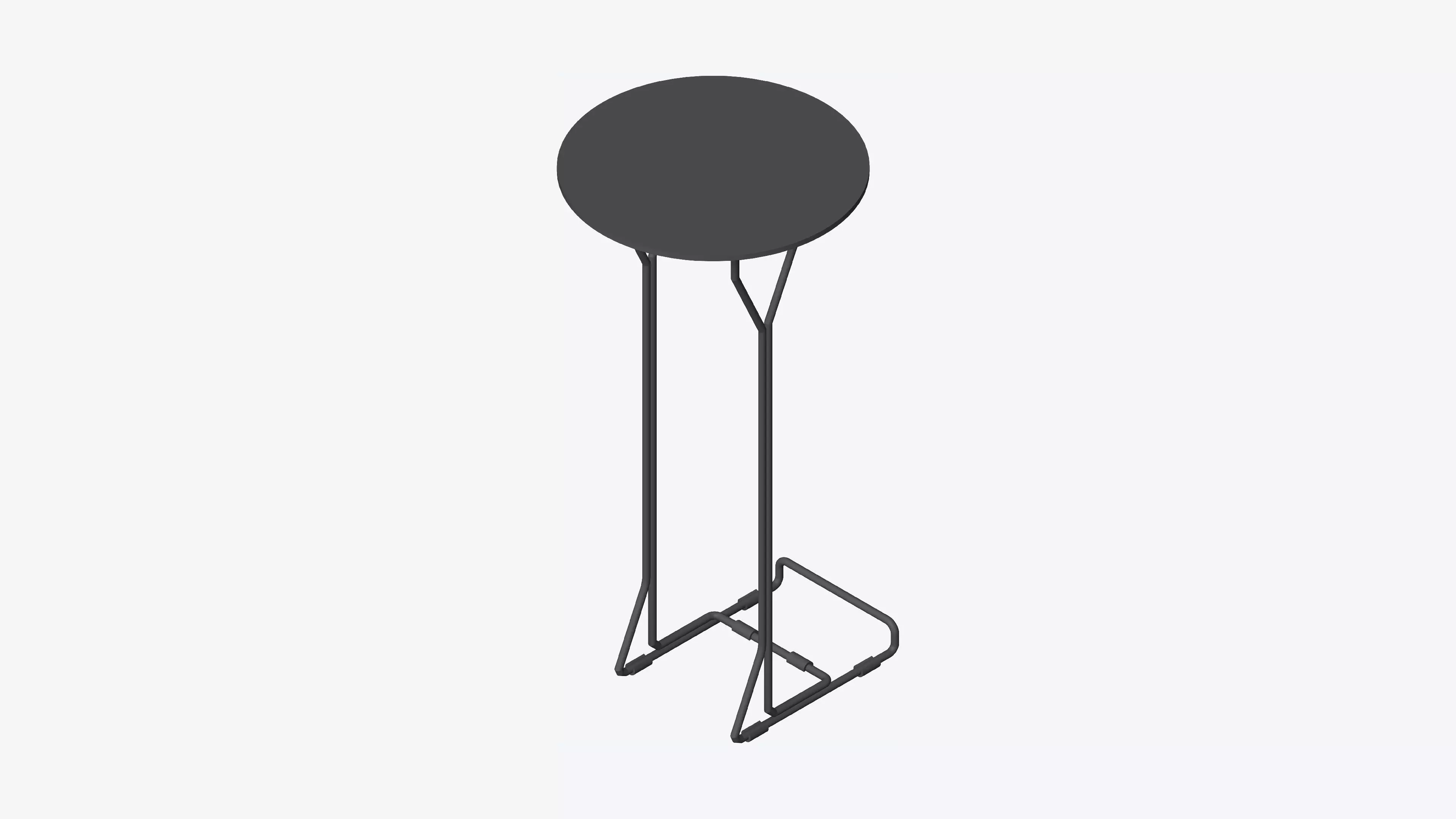 Table - Occasional - Simplicity - Round - Metal Low-poly 3D model_0