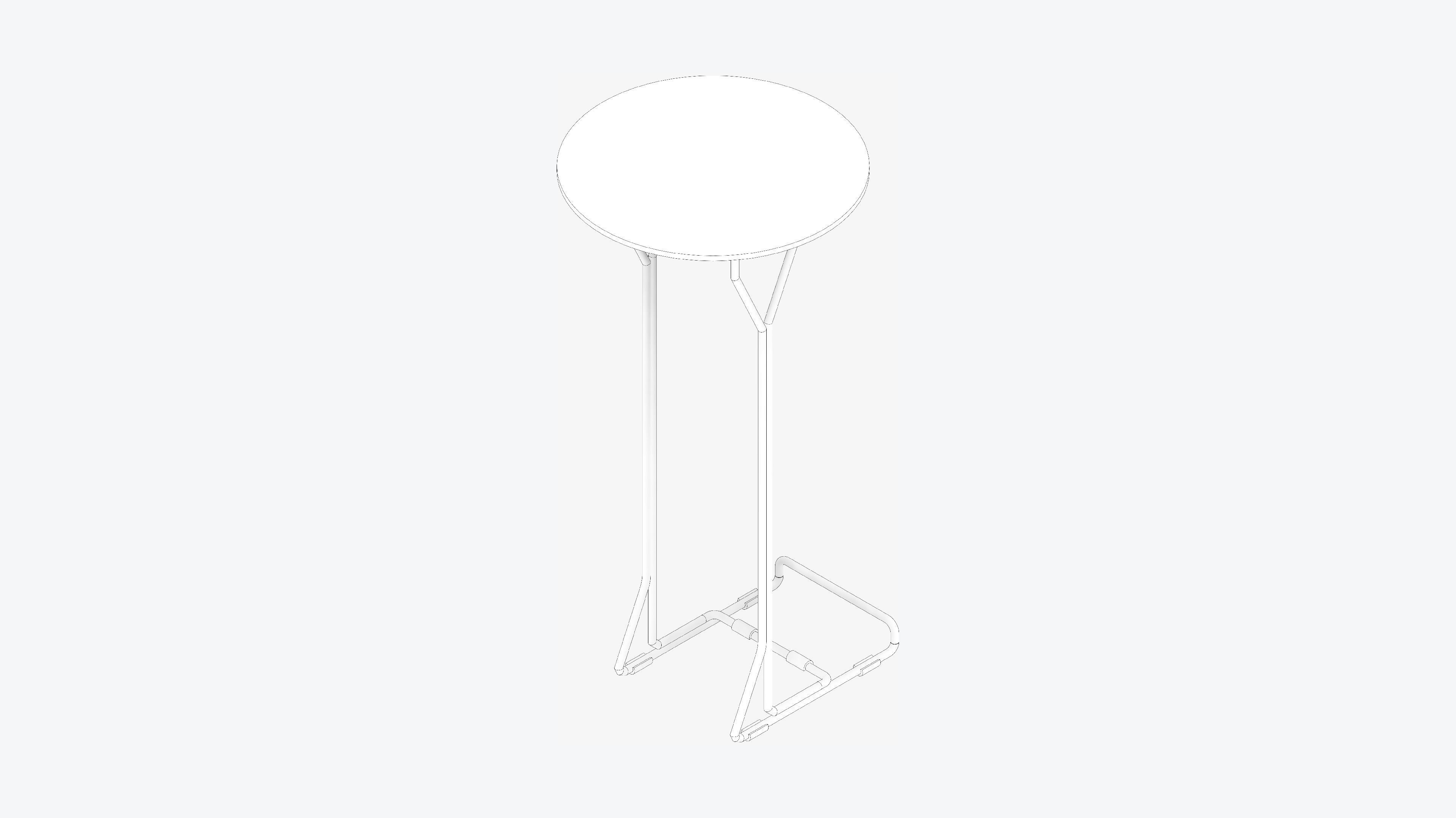 Table - Occasional - Simplicity - Round - Metal Low-poly 3D model_2