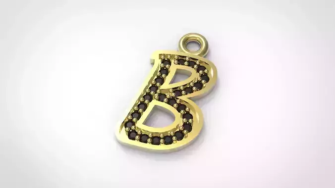 B Letter Alphabet Pendant
