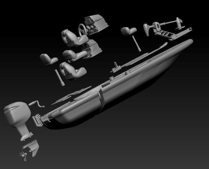 1-16 scale nitro bass boat 3d print 3D print model_2
