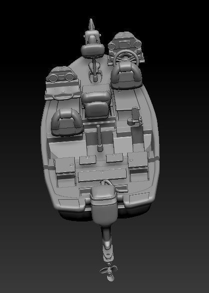 1-16 scale nitro bass boat 3d print 3D print model_1