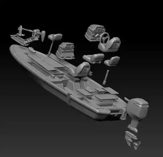 1-16 scale nitro bass boat 3d print
