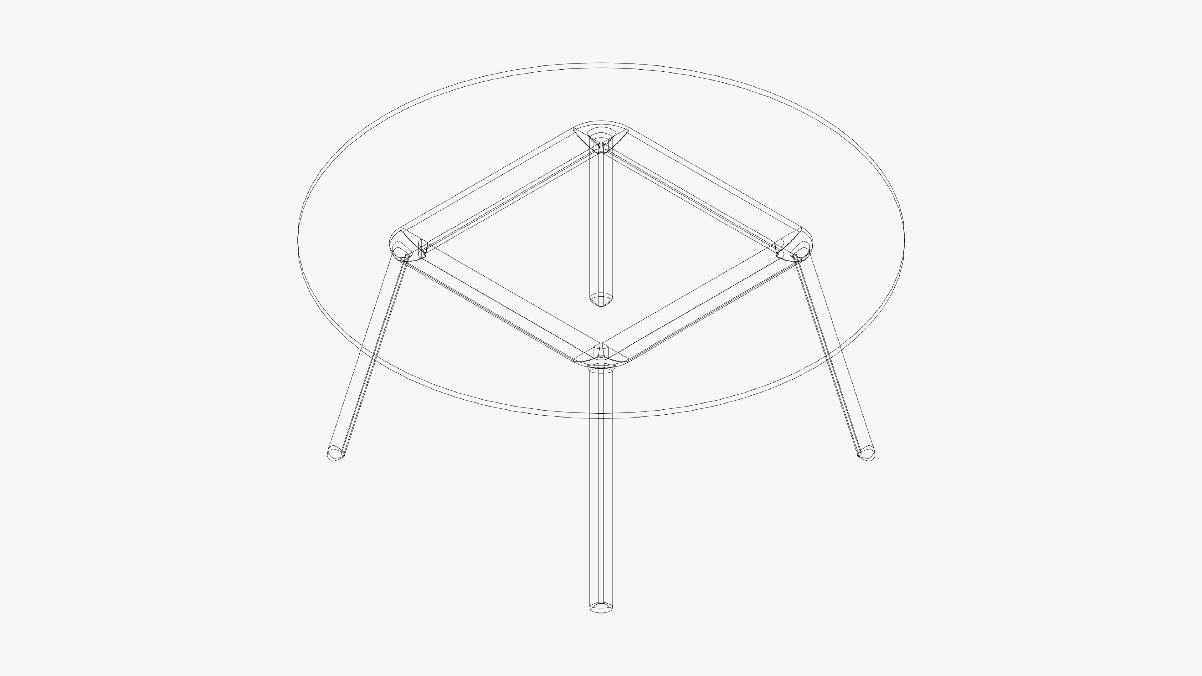 Table - Round - Officetec - Sim - Standing Low-poly 3D model_3