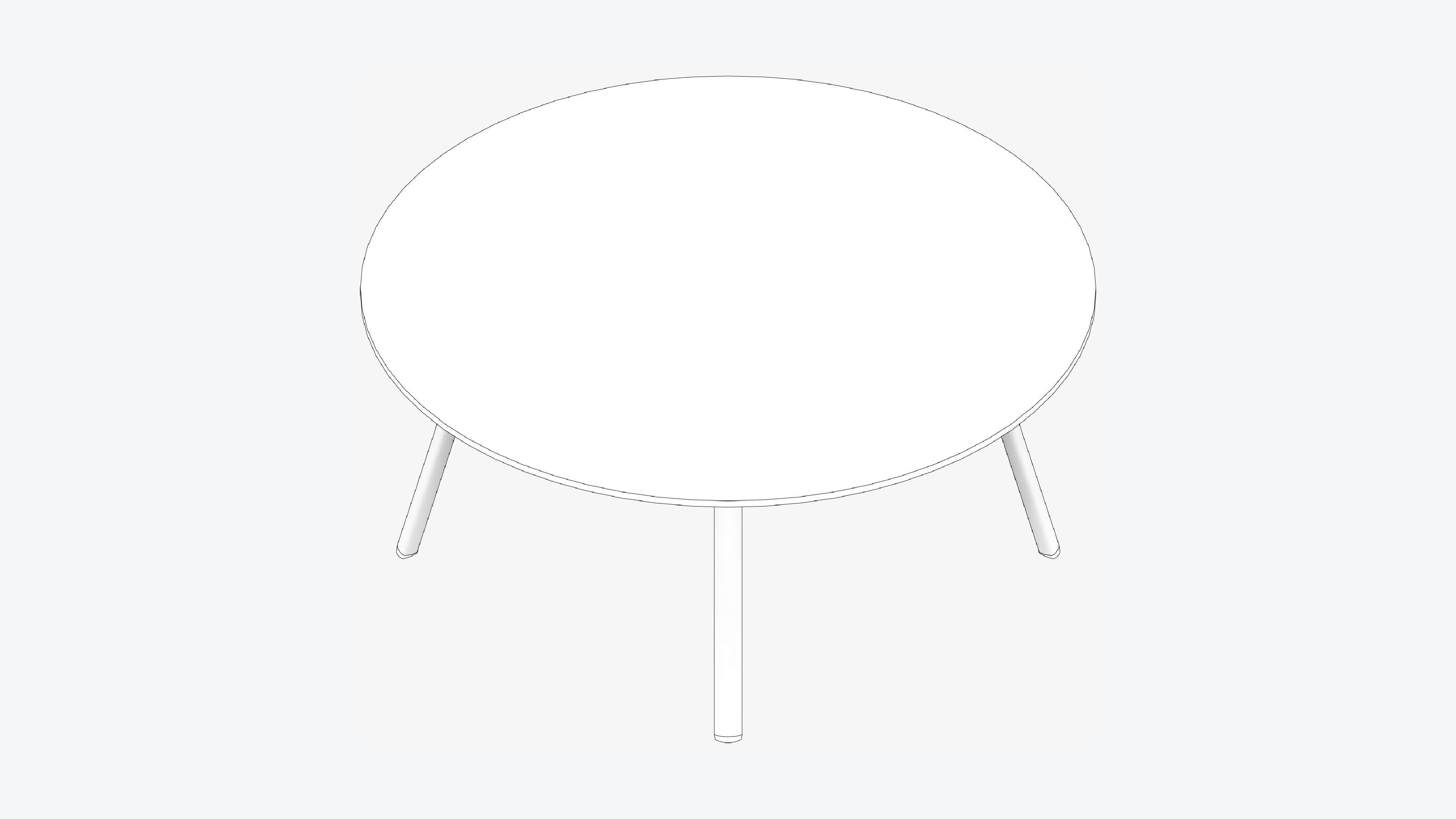 Table - Round - Officetec - Sim - Standing Low-poly 3D model_2