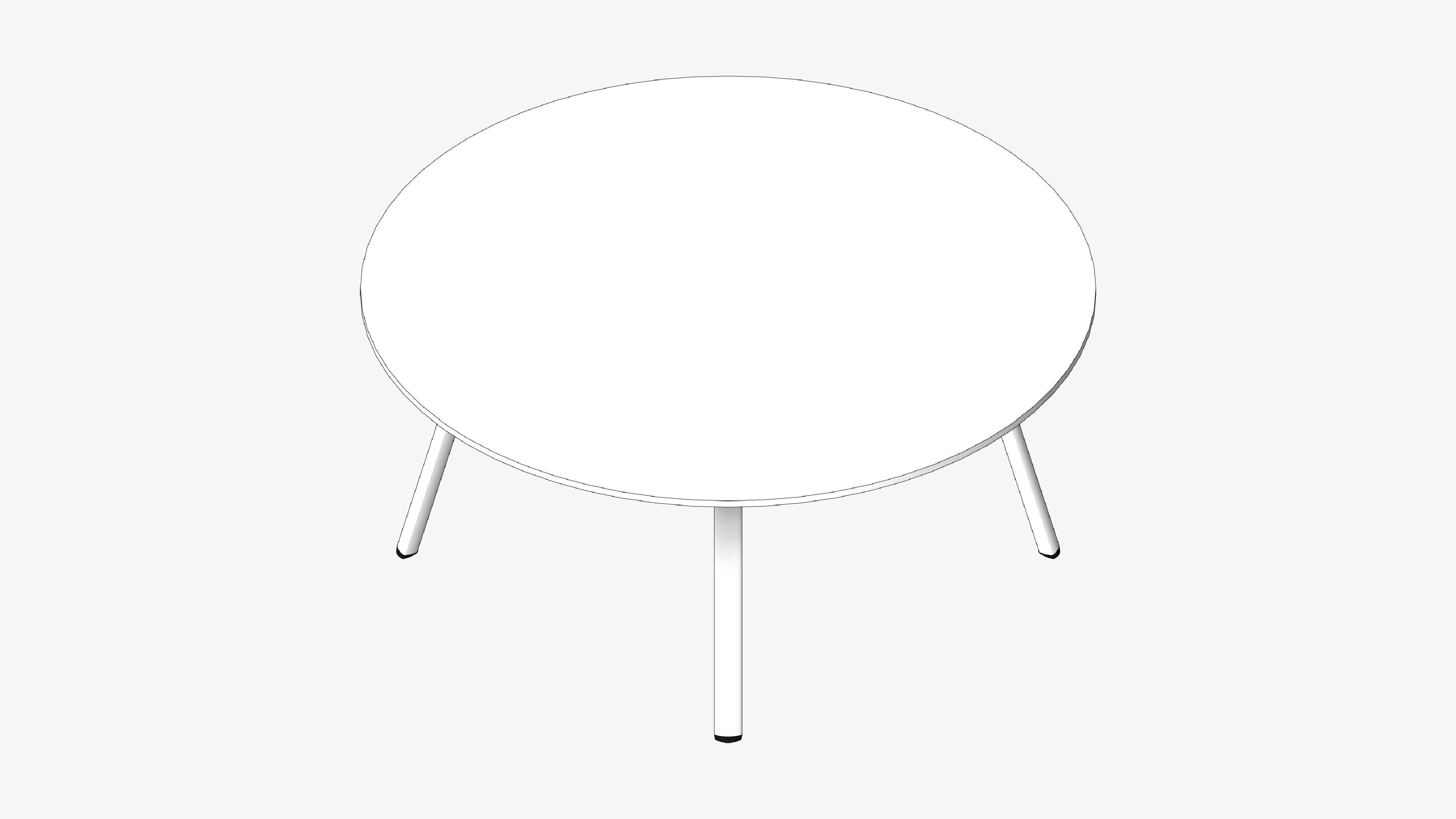 Table - Round - Officetec - Sim - Standing Low-poly 3D model_1