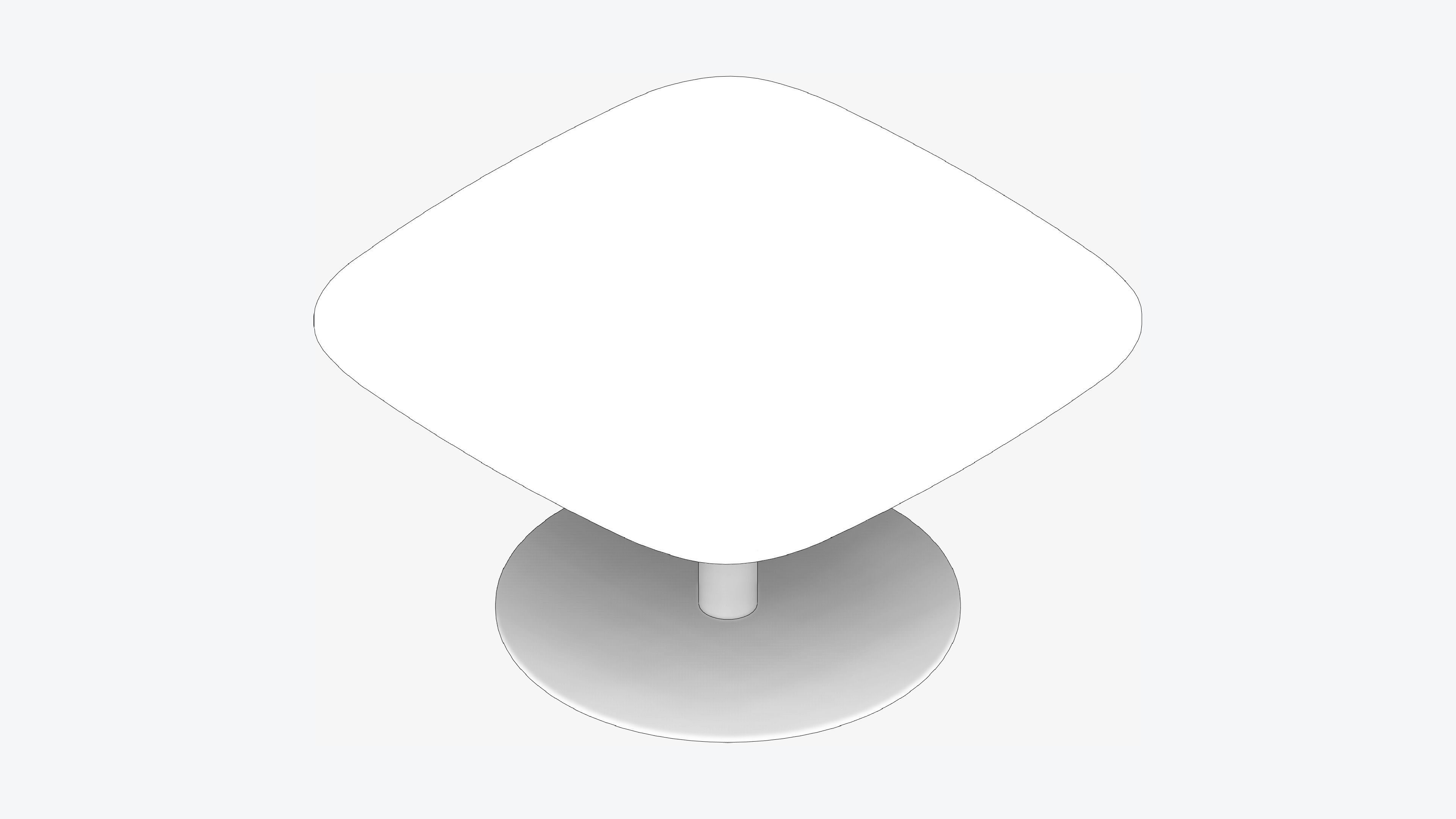 Table - Square - Worksmart - Large Low-poly 3D model_2