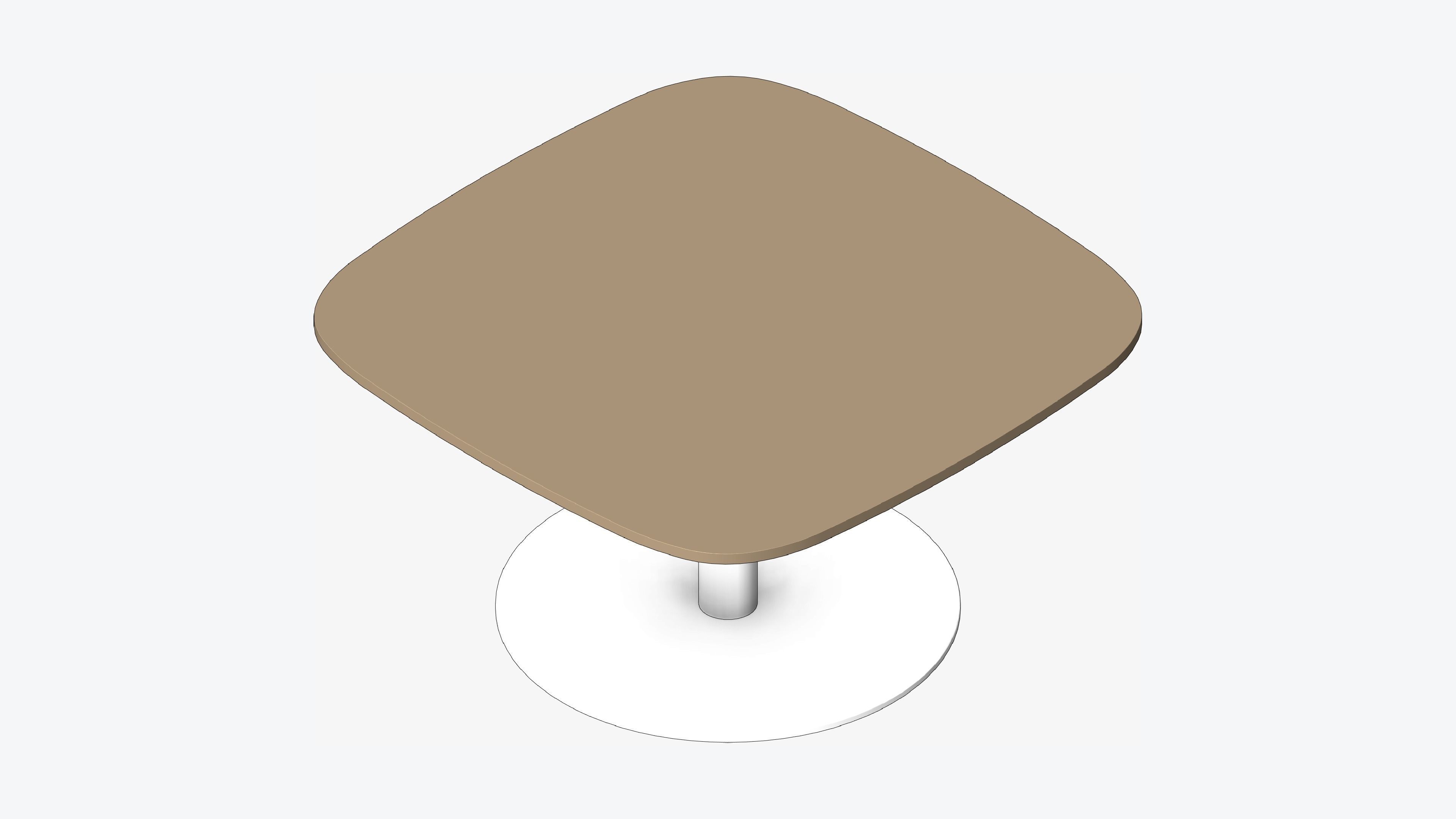 Table - Square - Worksmart - Large Low-poly 3D model_1