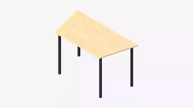 Table - Student - Integral - Trapezium Low-poly 3D model