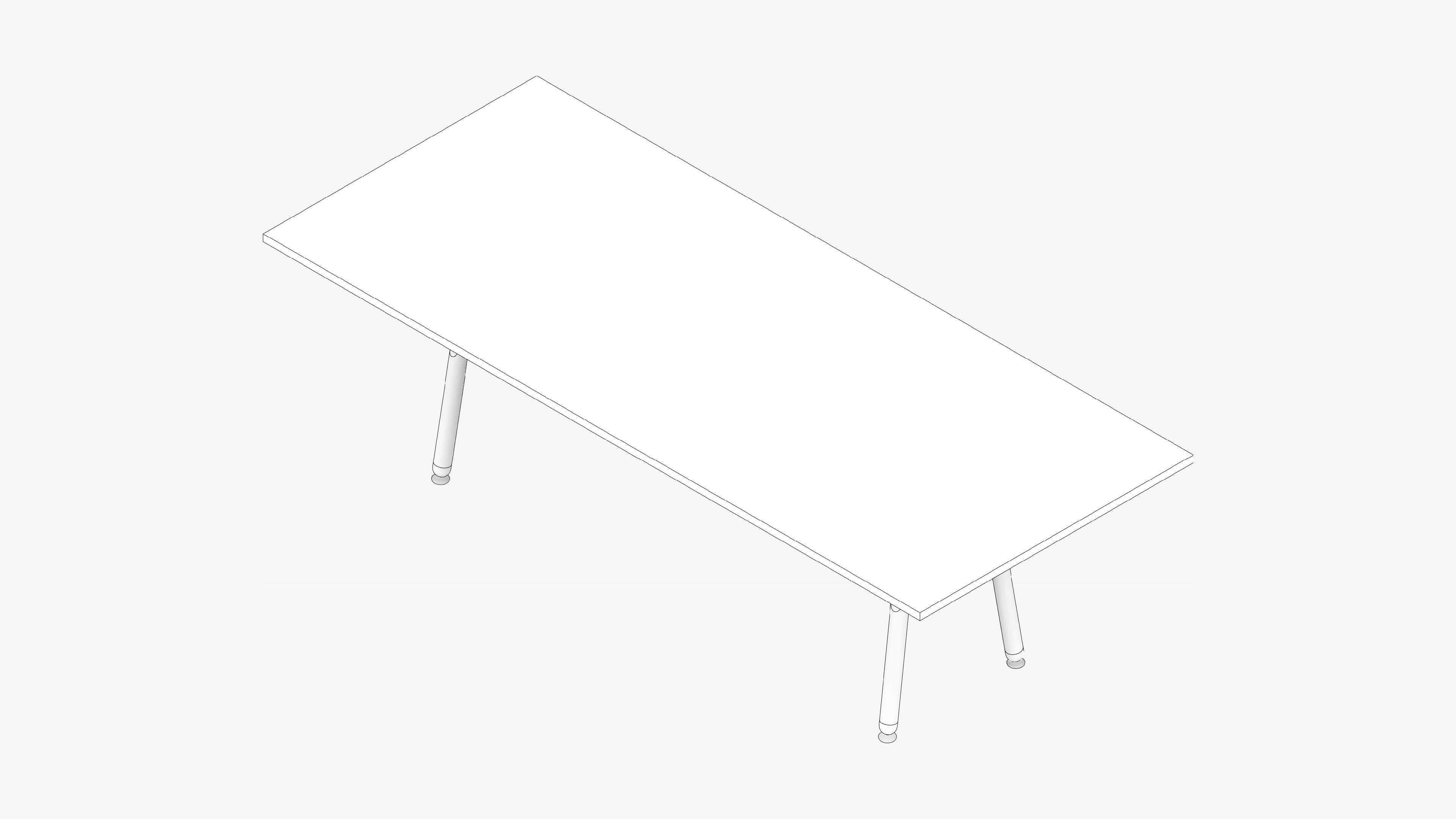 Table - Timberline - Multi - Leg - 4 - Leg - L - Low Low-poly 3D model_2
