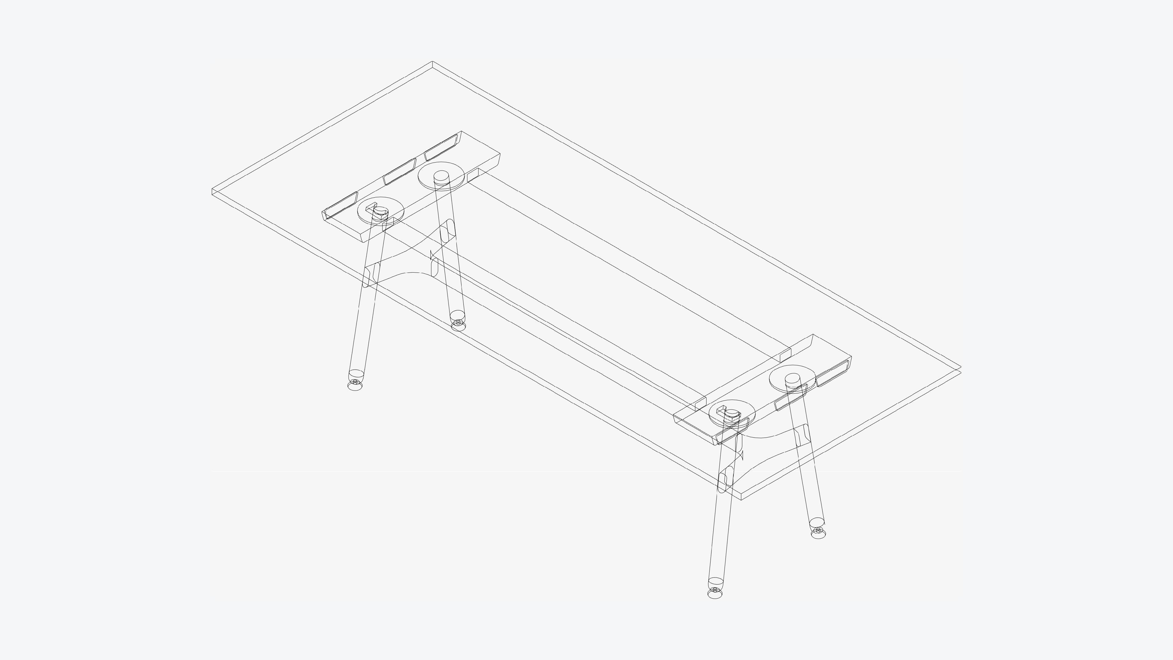 Table - Timberline - Multi - Leg - 4 - Leg - L - Low Low-poly 3D model_3