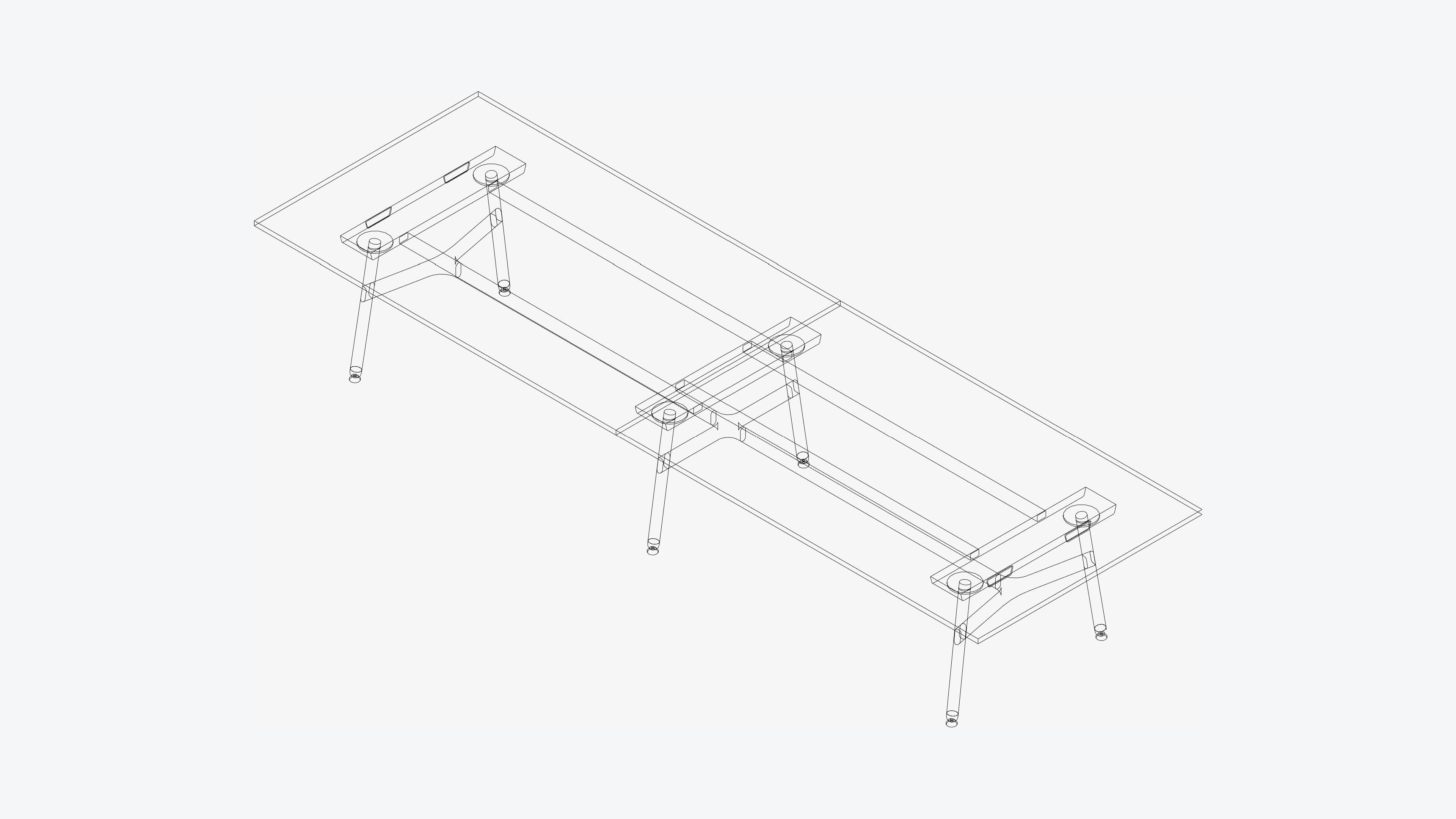 Table - Timberline - Multi - Leg - 6 - leg - XL - Low Low-poly 3D model_3