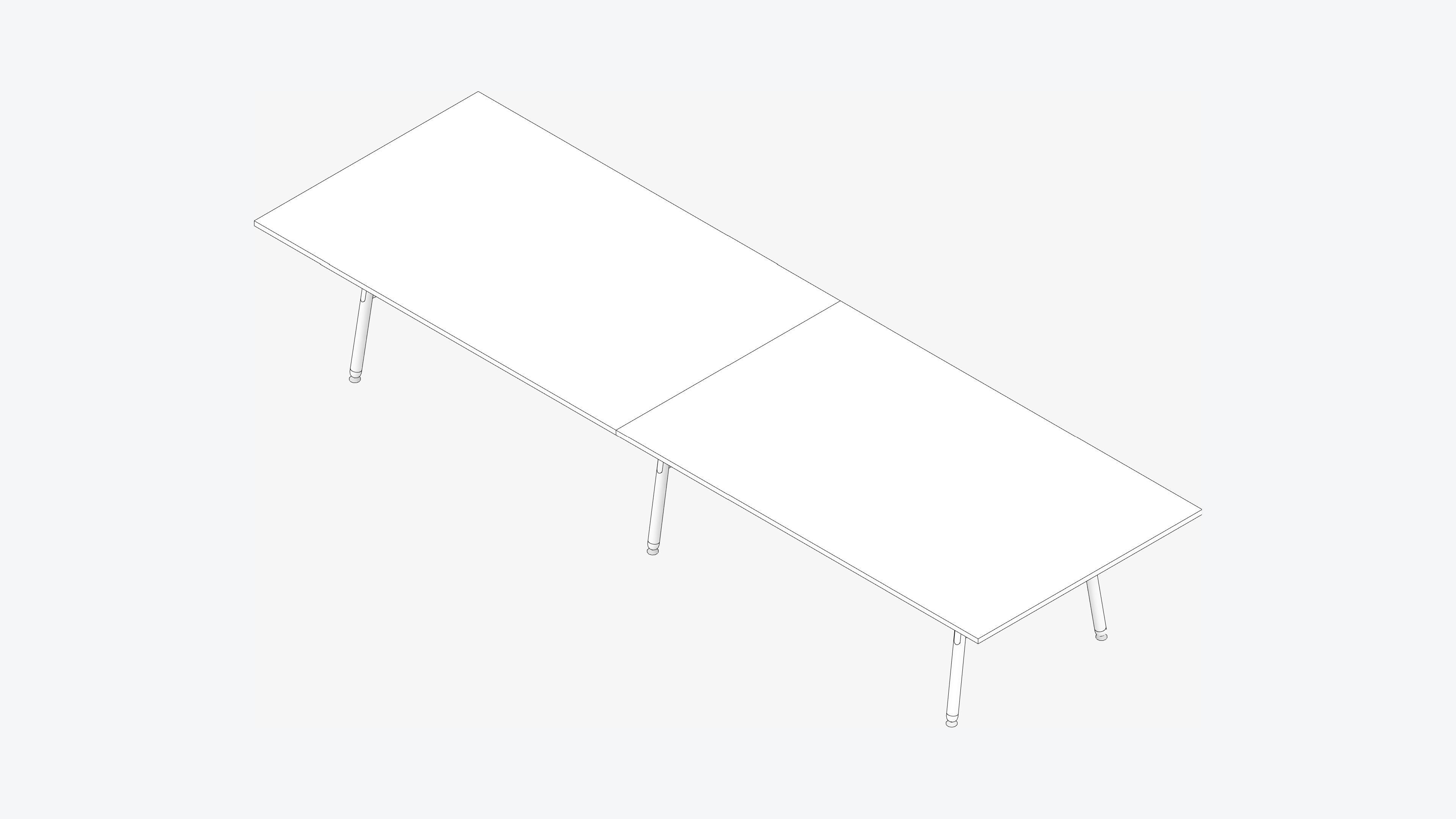 Table - Timberline - Multi - Leg - 6 - leg - XL - Low Low-poly 3D model_2