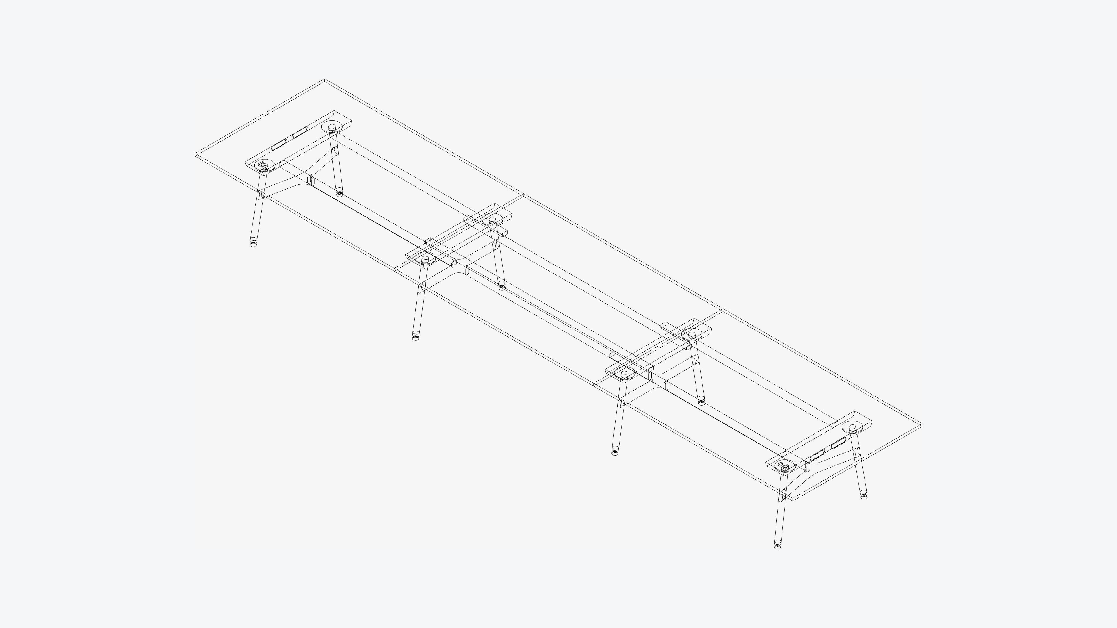 Table - Timberline - Multi - Leg - 8 - Leg - XL - Low Low-poly 3D model_3