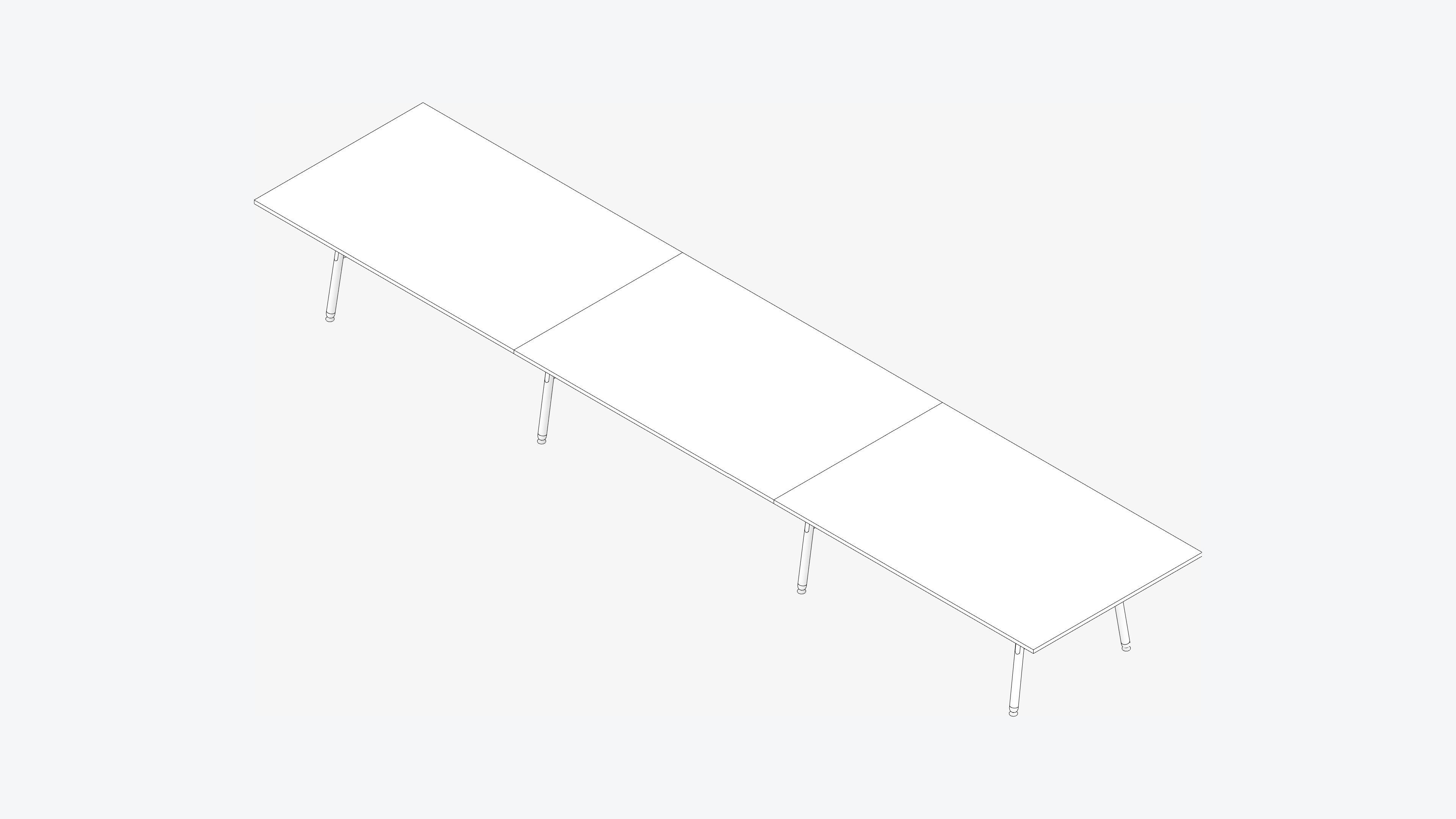 Table - Timberline - Multi - Leg - 8 - Leg - XL - Low Low-poly 3D model_2