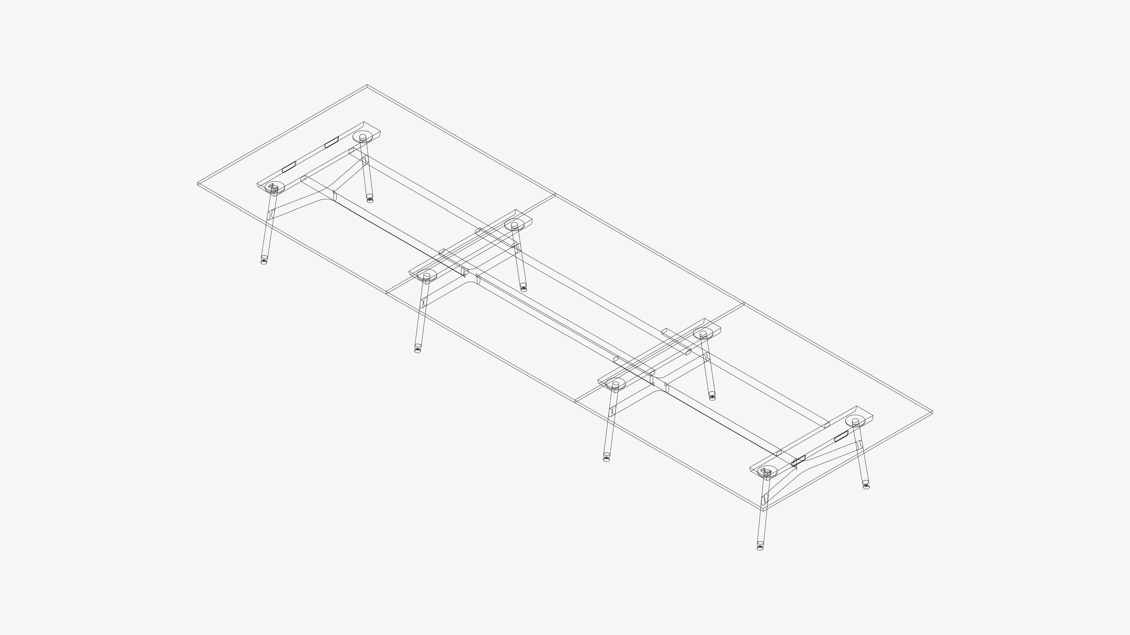 Table - Timberline - Multi - Leg - 8 - leg - XXL - Low Low-poly 3D model_3