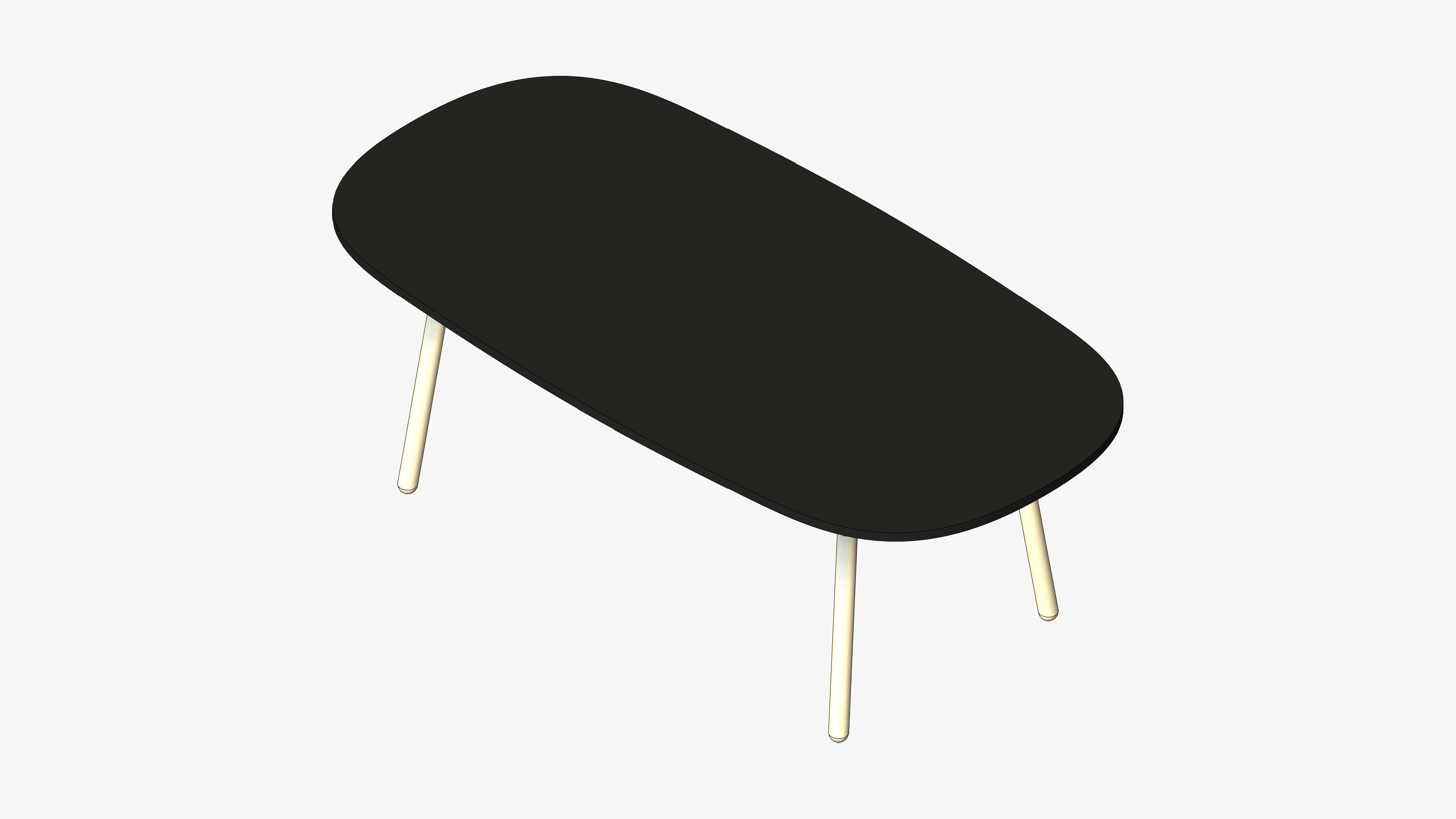 Table - Timberline - Rounded - Rectangle Low-poly 3D model_1