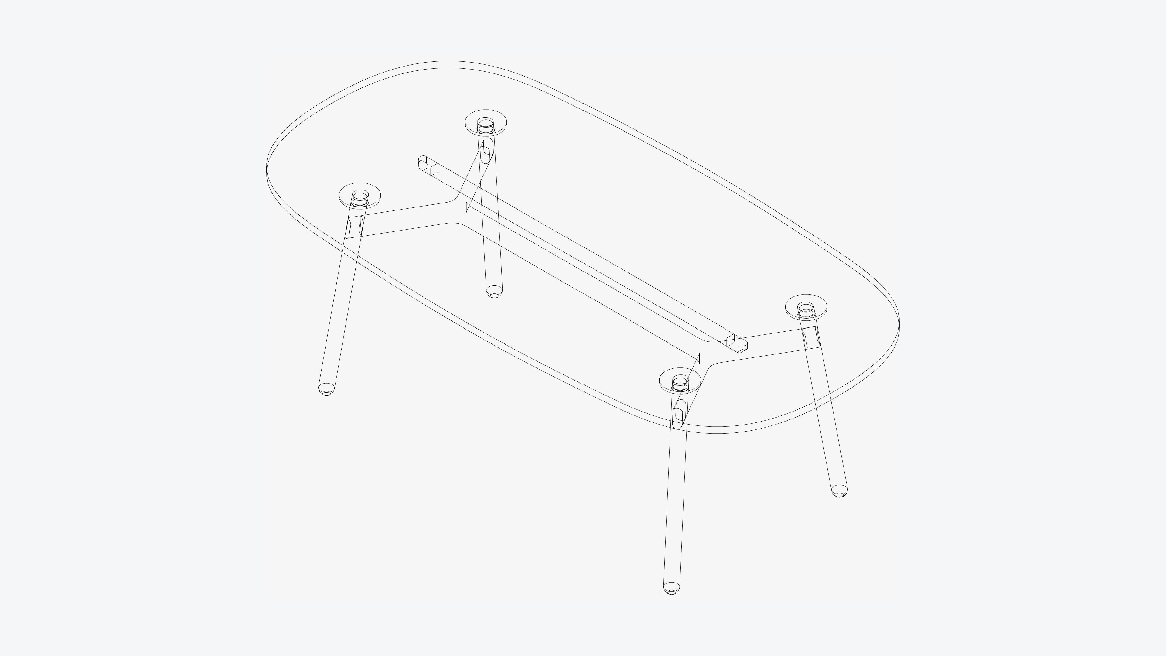 Table - Timberline - Rounded - Rectangle Low-poly 3D model_3