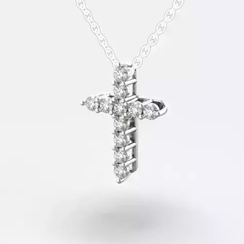 G0510 diamond cross pendant on chain