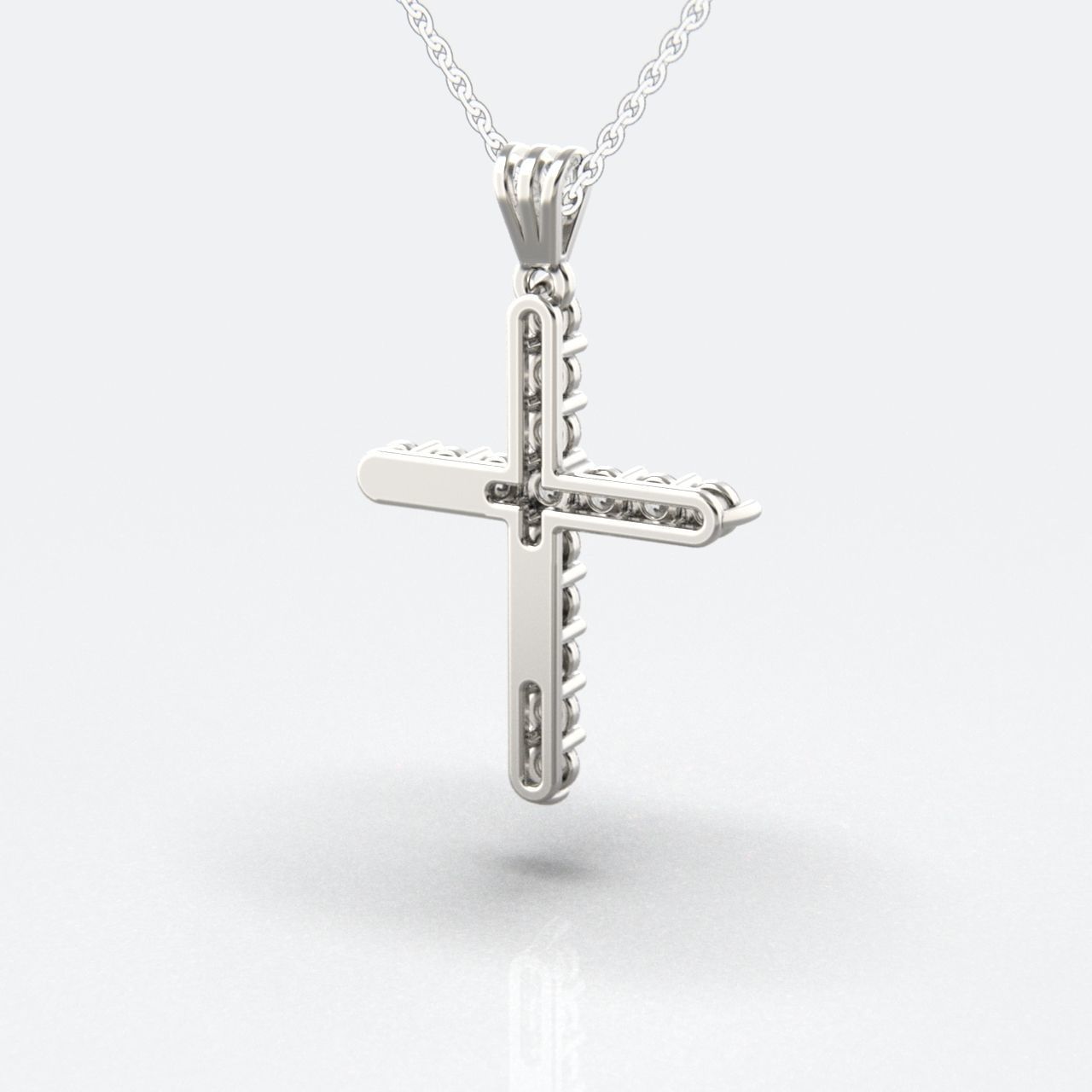 G0509 cross pendant with diamonds 3D print model_2