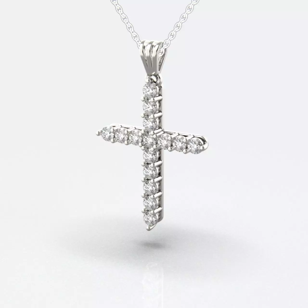 G0509 cross pendant with diamonds 3D print model_0
