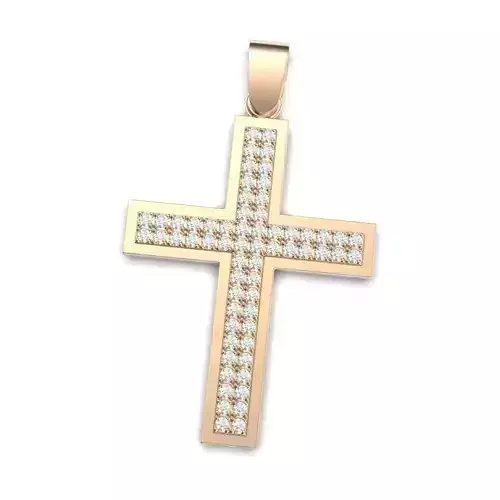 G0508 rose gold diamond cross pendant