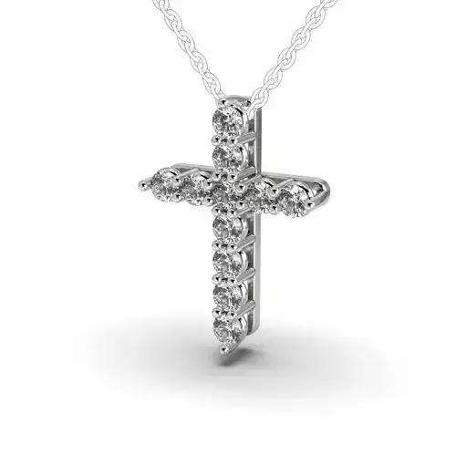 G0507 diamond cross pendant on chain