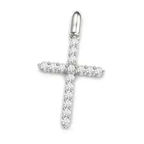 G0503 diamond cross pendant in gold