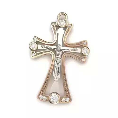 G0501 jesus on cross with diamonds