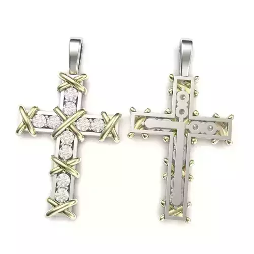 G0498 two cross pendants with diamonds