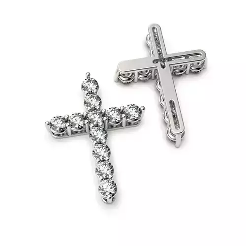 G0492 two diamond cross pendants