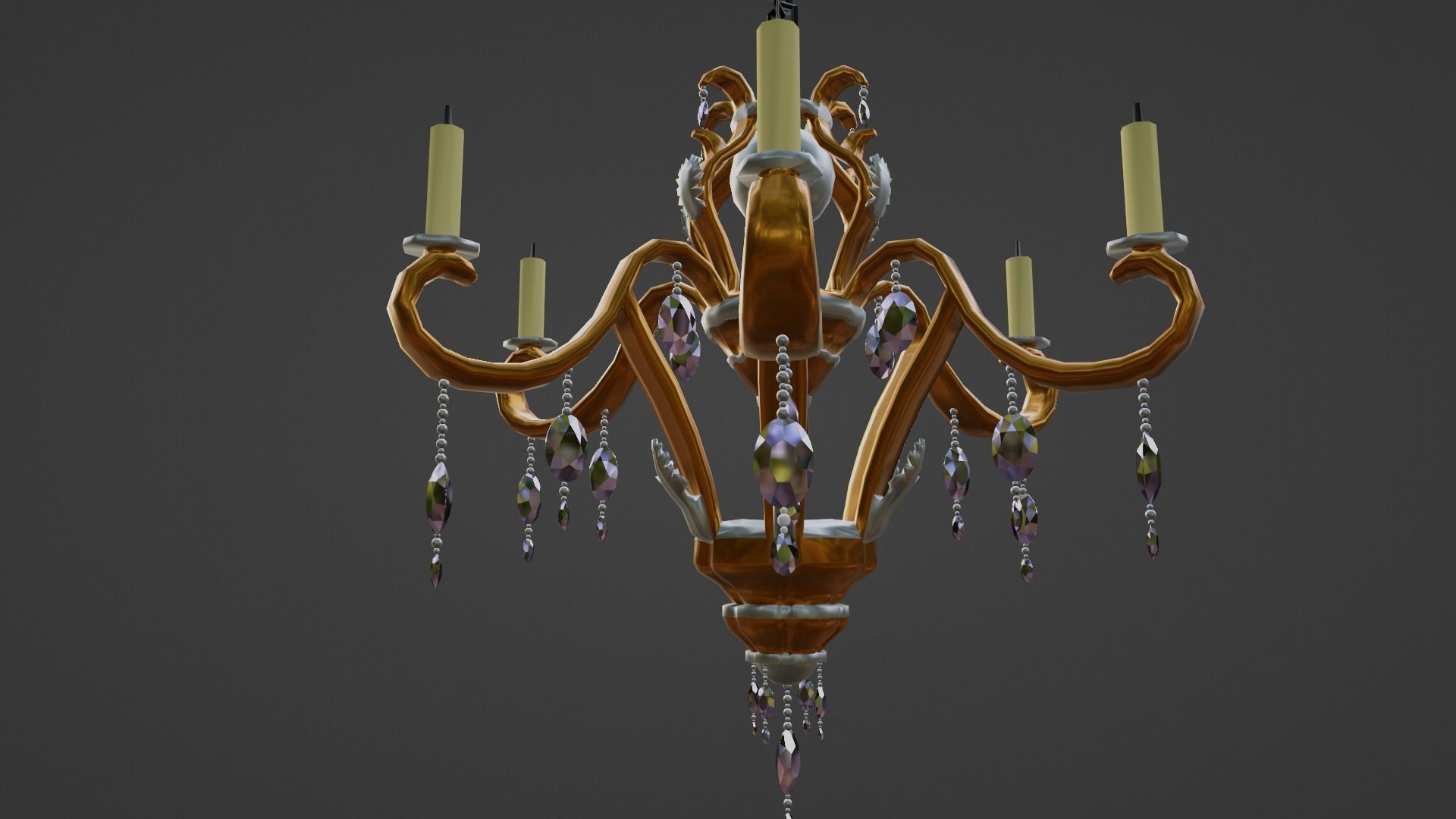 Candle Chandelier 3D model_4
