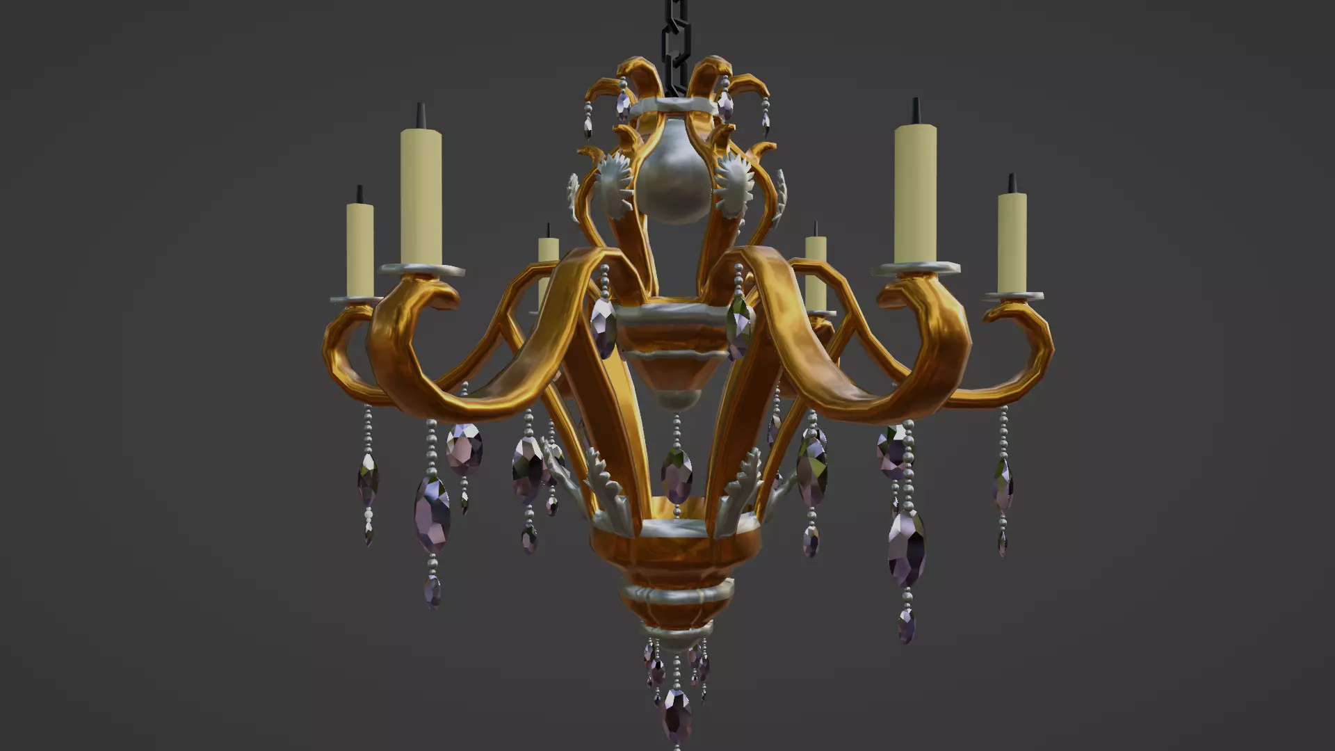 Candle Chandelier 3D model_0