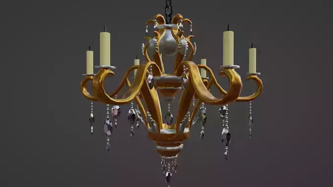 Candle Chandelier 3D model