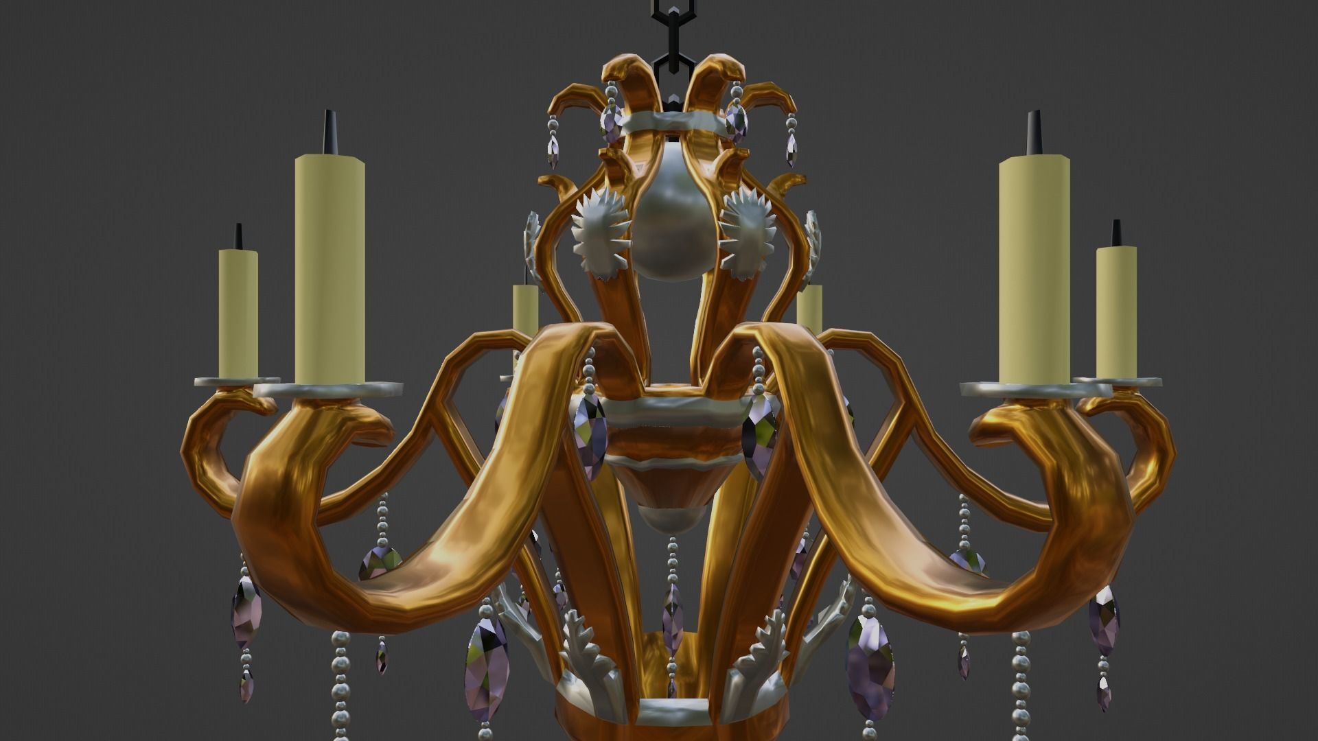 Candle Chandelier 3D model_5