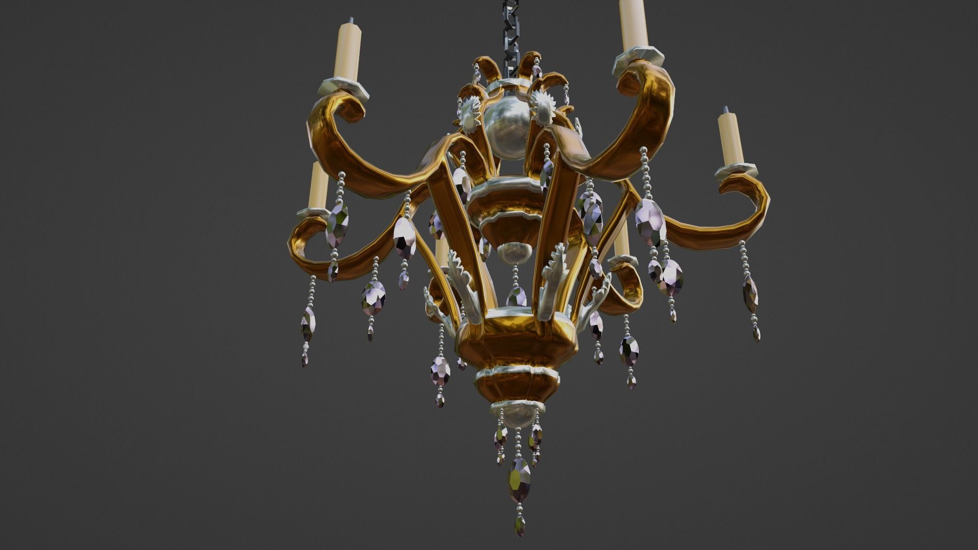 Candle Chandelier 3D model_3