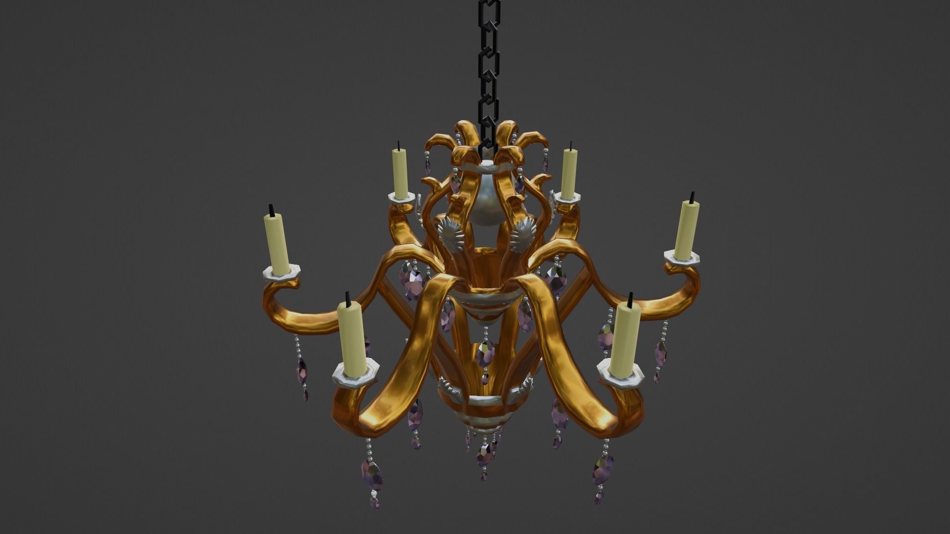 Candle Chandelier 3D model_2