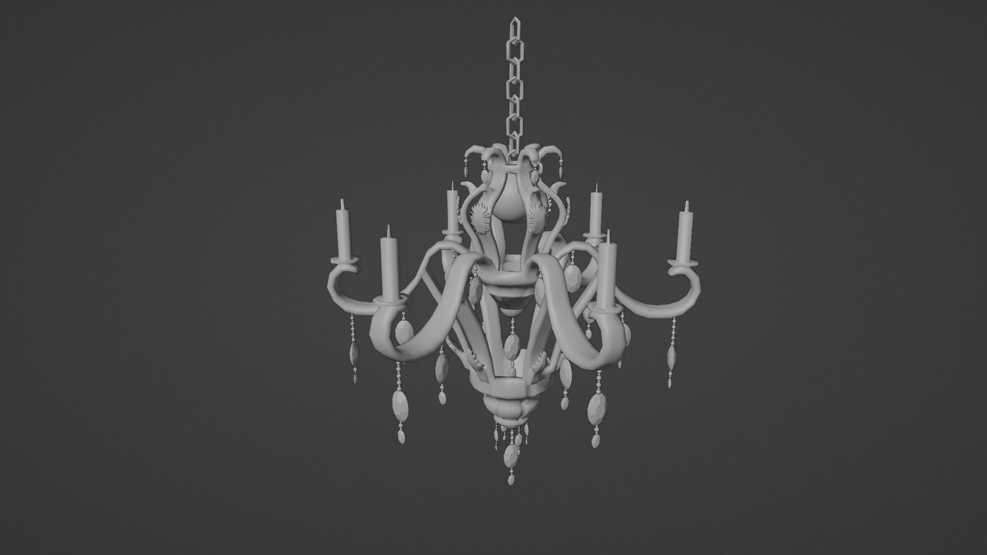 Candle Chandelier 3D model_7